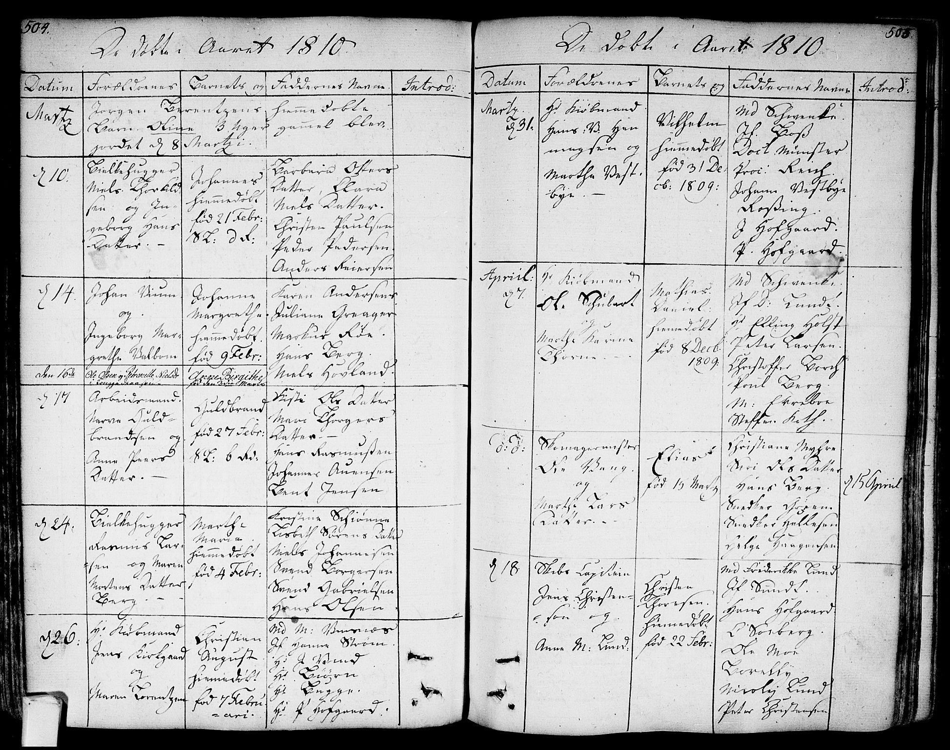 Bragernes kirkebøker, SAKO/A-6/F/Fa/L0006a: Parish register (official) no. I 6, 1782-1814, p. 504-505