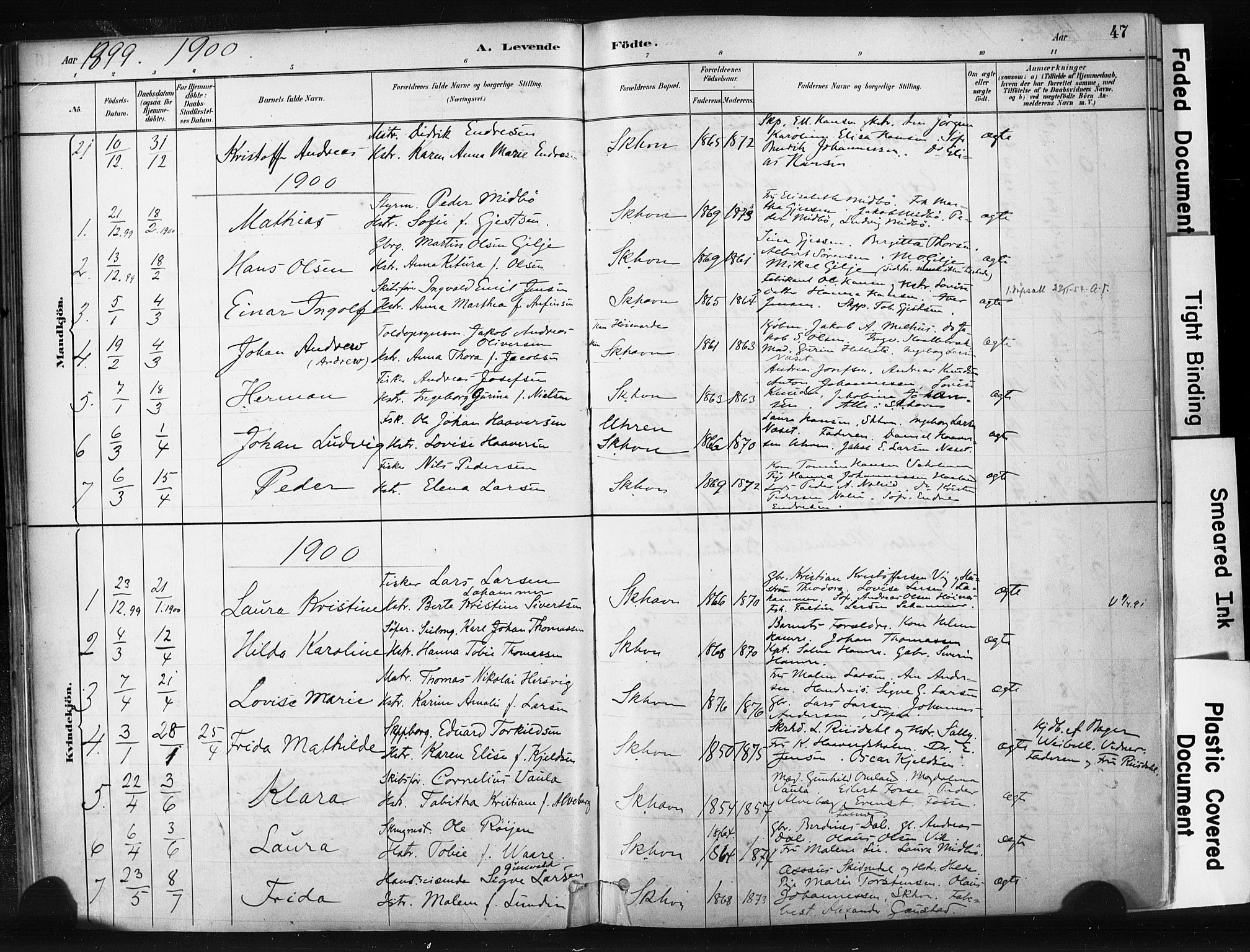 Skudenes sokneprestkontor, SAST/A -101849/H/Ha/Haa/L0008: Parish register (official) no. A 5, 1882-1912, p. 47
