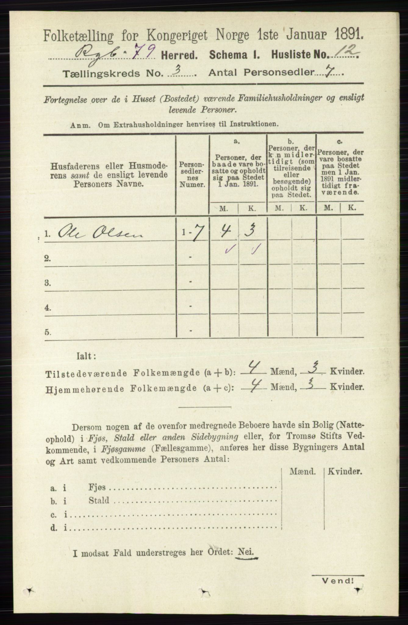 RA, 1891 census for 0520 Ringebu, 1891, p. 638