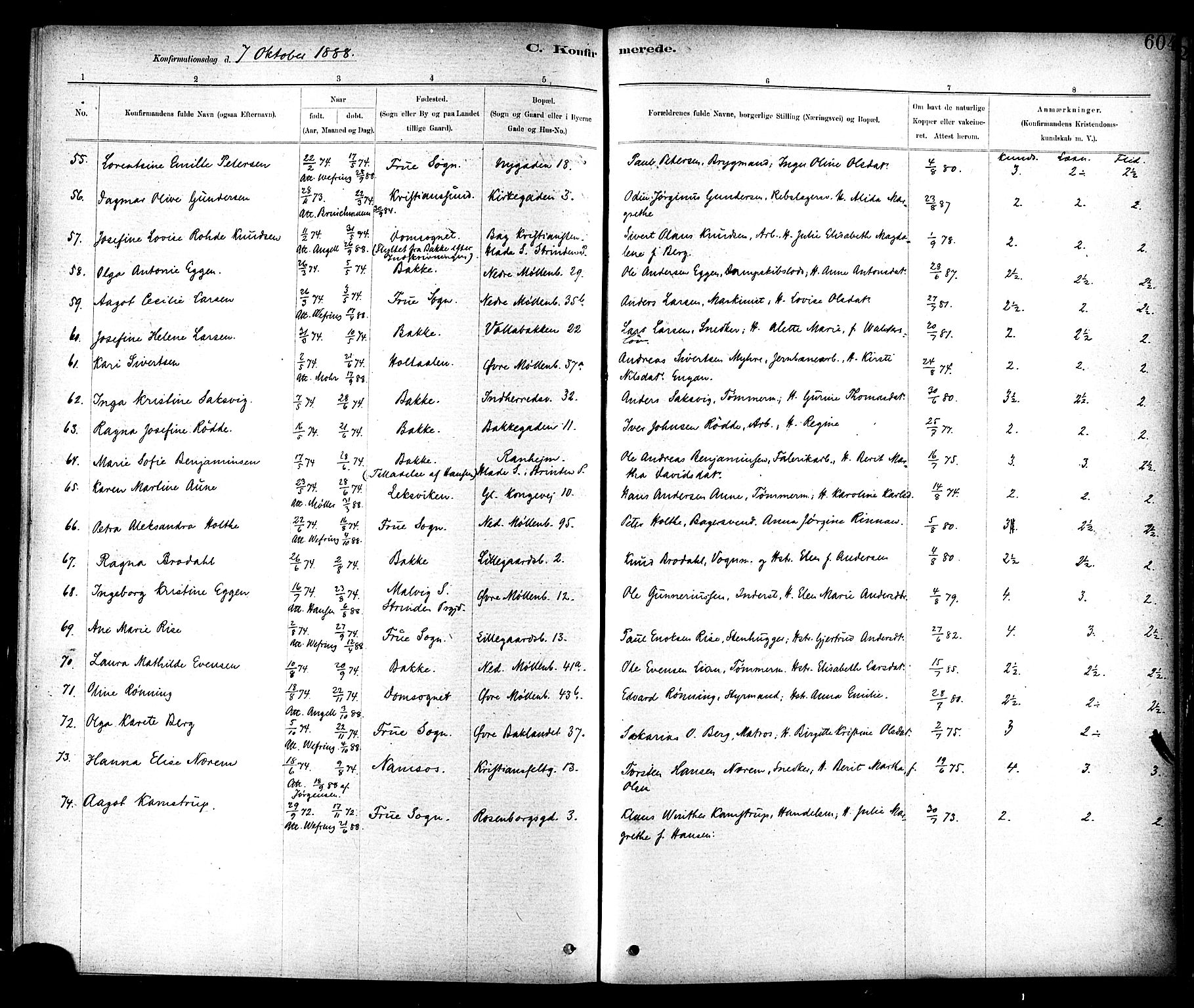 Ministerialprotokoller, klokkerbøker og fødselsregistre - Sør-Trøndelag, SAT/A-1456/604/L0188: Parish register (official) no. 604A09, 1878-1892, p. 604