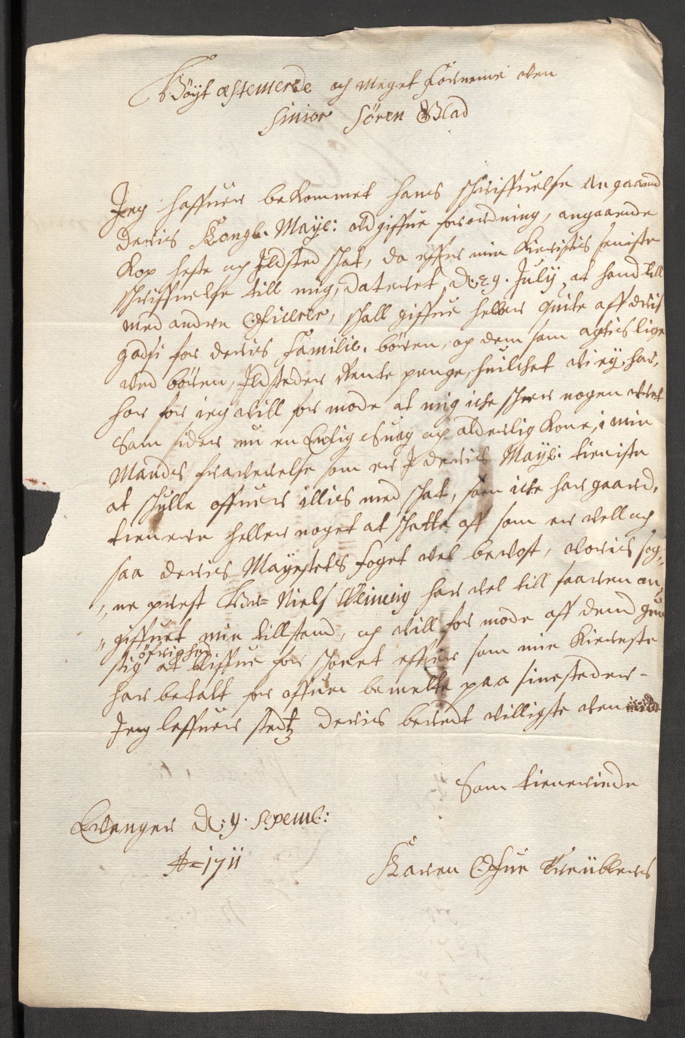 Rentekammeret inntil 1814, Reviderte regnskaper, Fogderegnskap, AV/RA-EA-4092/R51/L3192: Fogderegnskap Nordhordland og Voss, 1711, p. 332