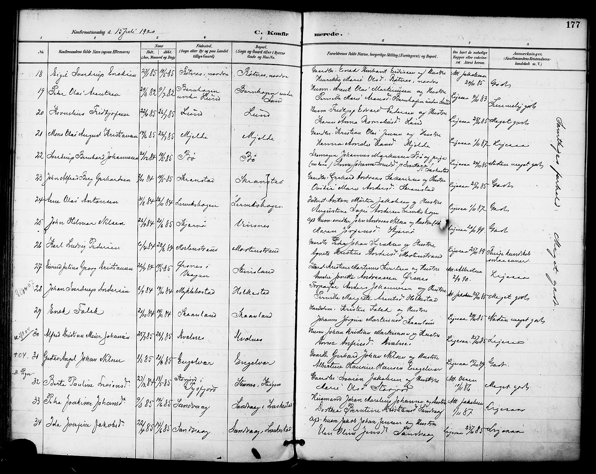 Ministerialprotokoller, klokkerbøker og fødselsregistre - Nordland, AV/SAT-A-1459/855/L0803: Parish register (official) no. 855A11, 1887-1905, p. 177