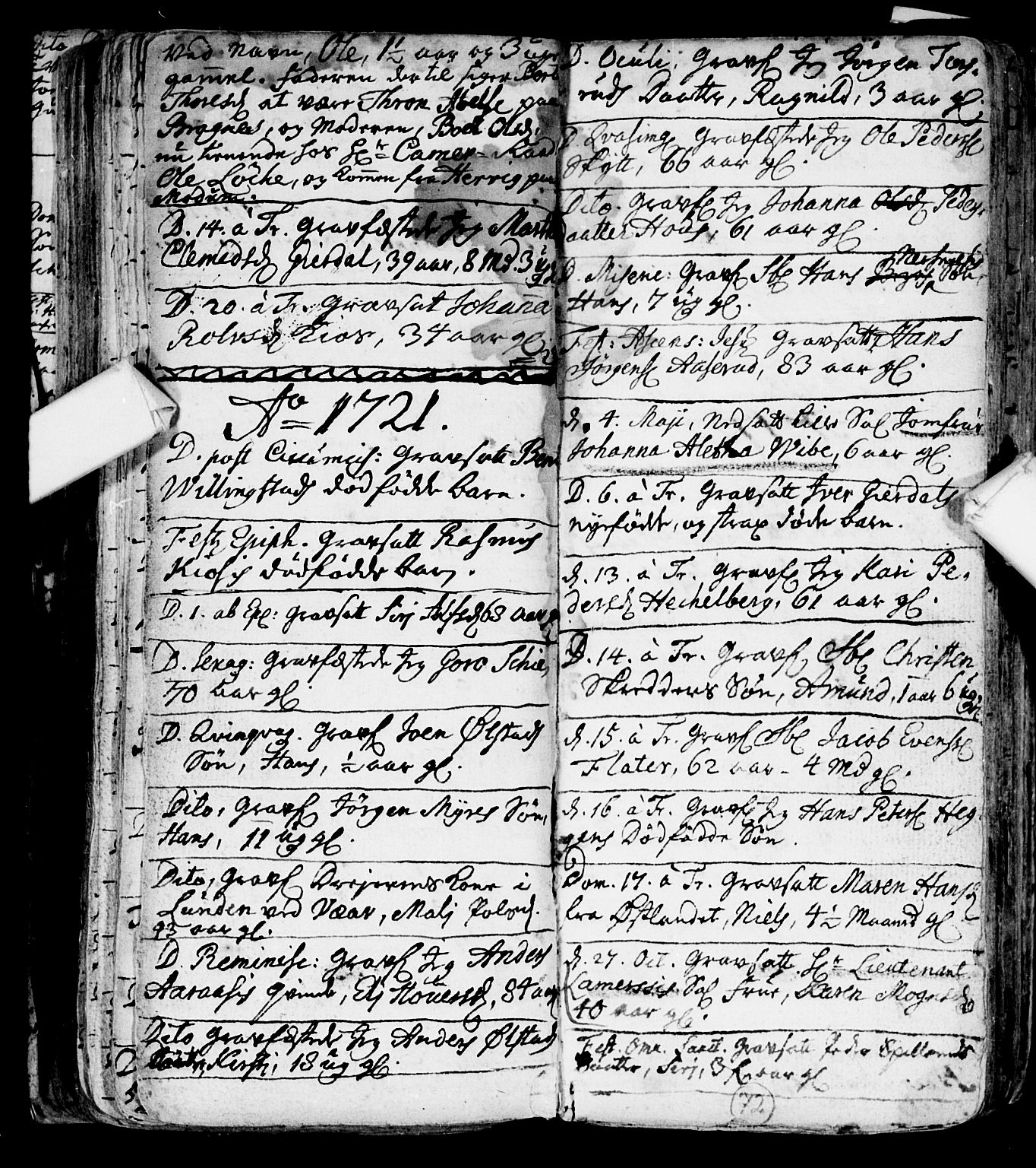 Røyken kirkebøker, SAKO/A-241/F/Fa/L0001: Parish register (official) no. 1, 1701-1730, p. 72