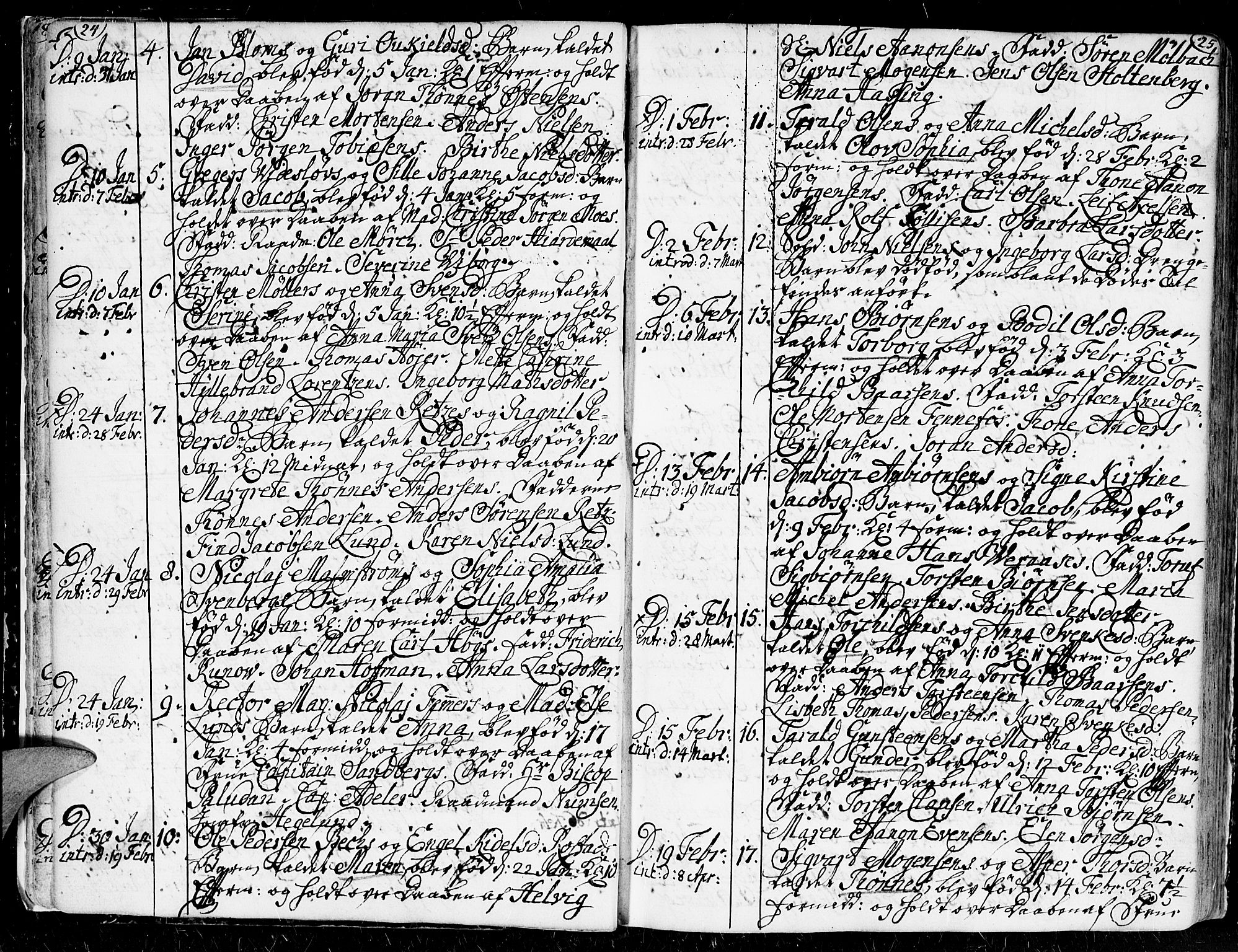 Kristiansand domprosti, AV/SAK-1112-0006/F/Fa/L0002: Parish register (official) no. A 2, 1755-1778, p. 24-25