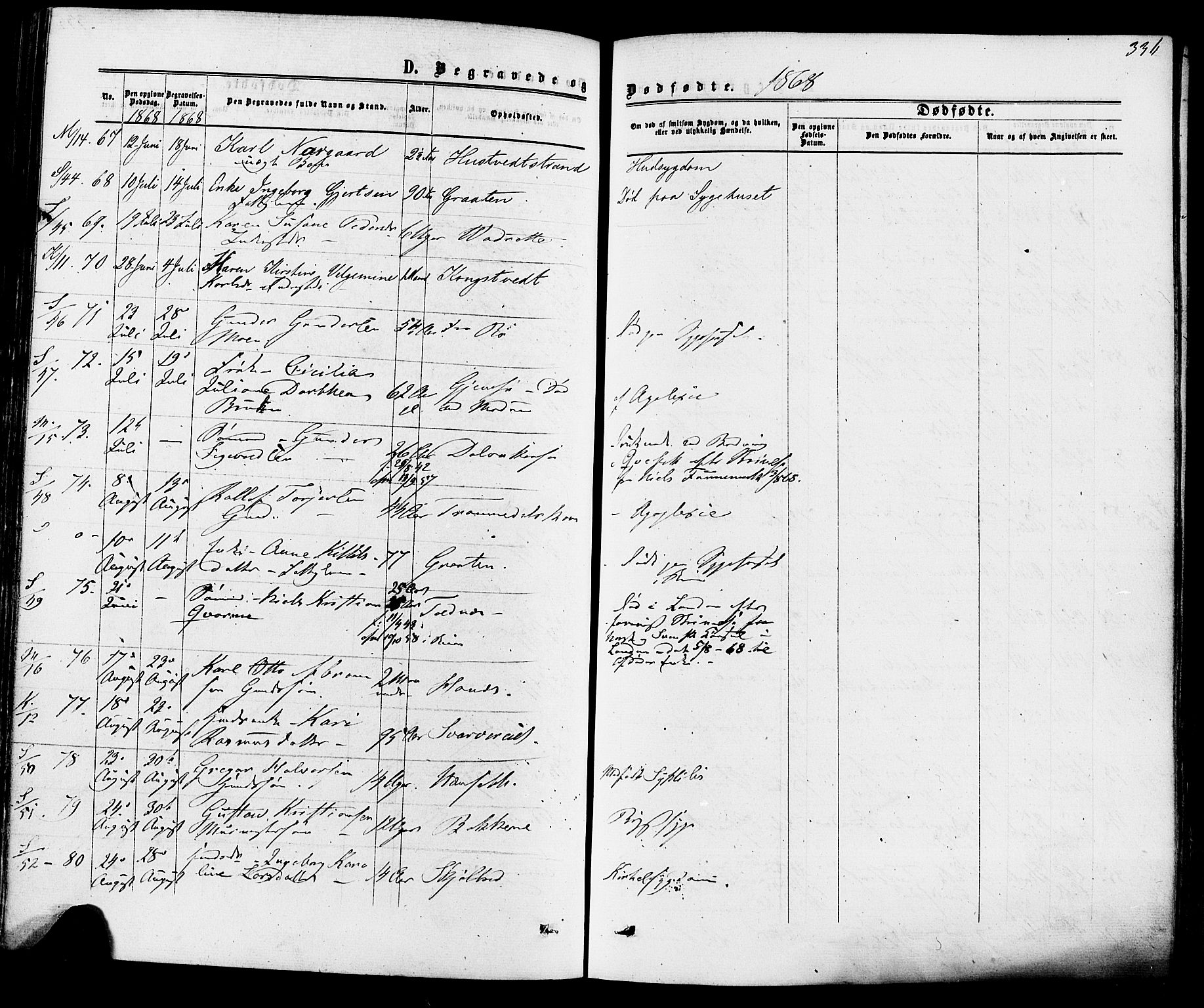 Solum kirkebøker, AV/SAKO-A-306/F/Fa/L0008: Parish register (official) no. I 8, 1865-1876, p. 336