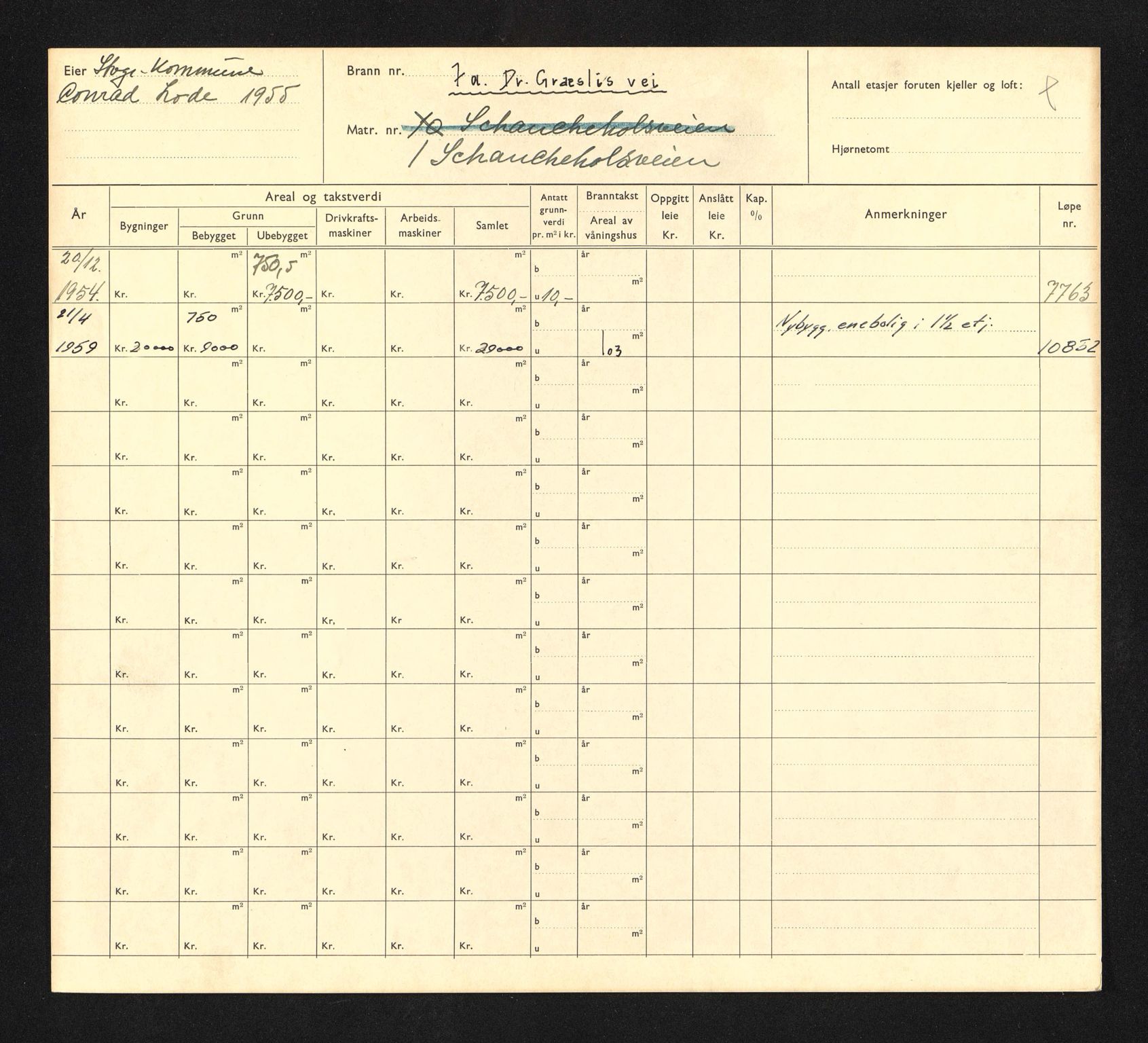Stavanger kommune. Skattetakstvesenet, BYST/A-0440/F/Fa/Faa/L0009/0006: Skattetakstkort / Doktor Lassens gate 6 - Domkirkeplassen - Dr. Græslis vei 17