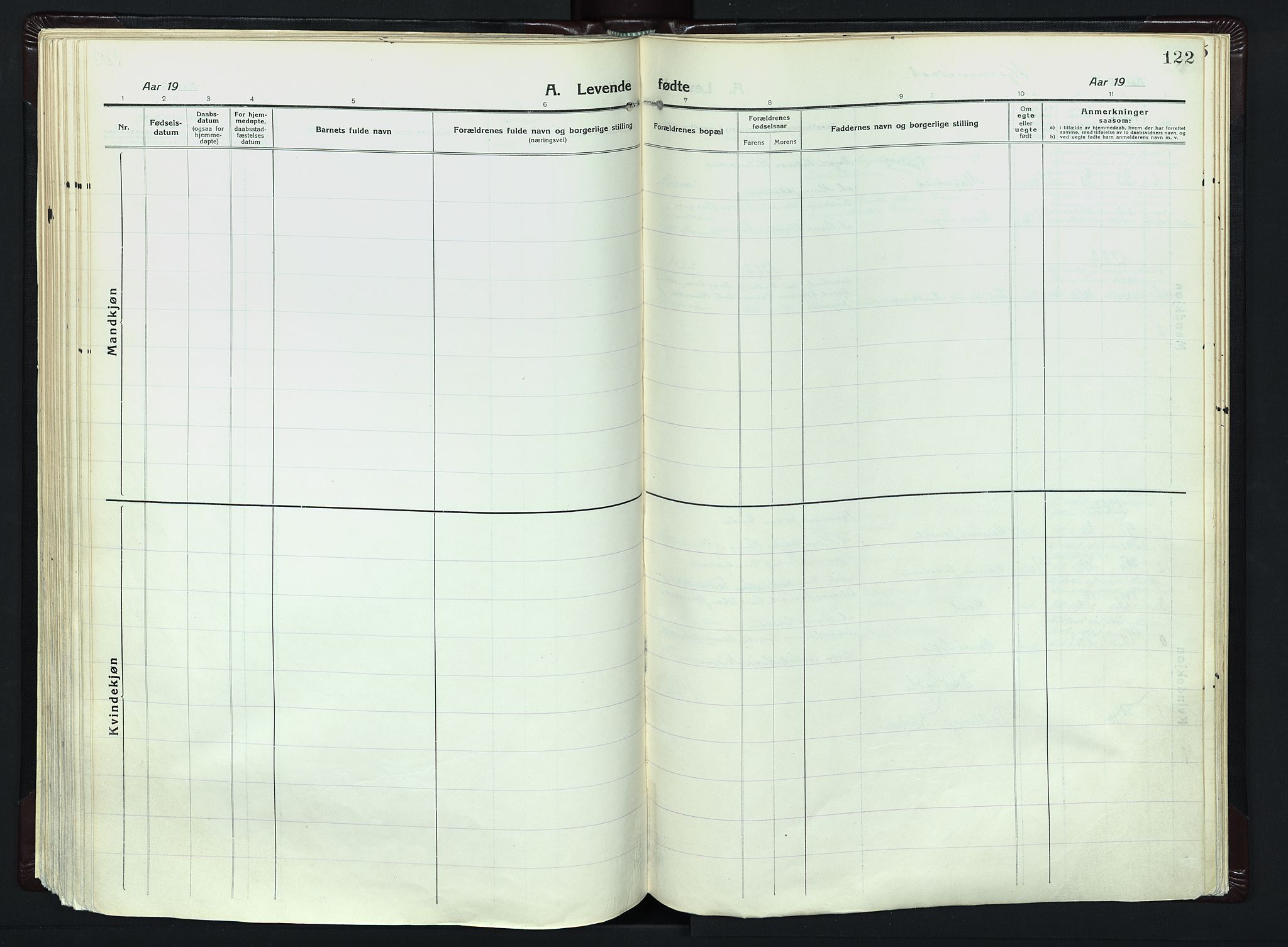 Vestre Bærum prestekontor Kirkebøker, AV/SAO-A-10209a/F/Fa/L0003: Parish register (official) no. 3, 1916-1930, p. 122