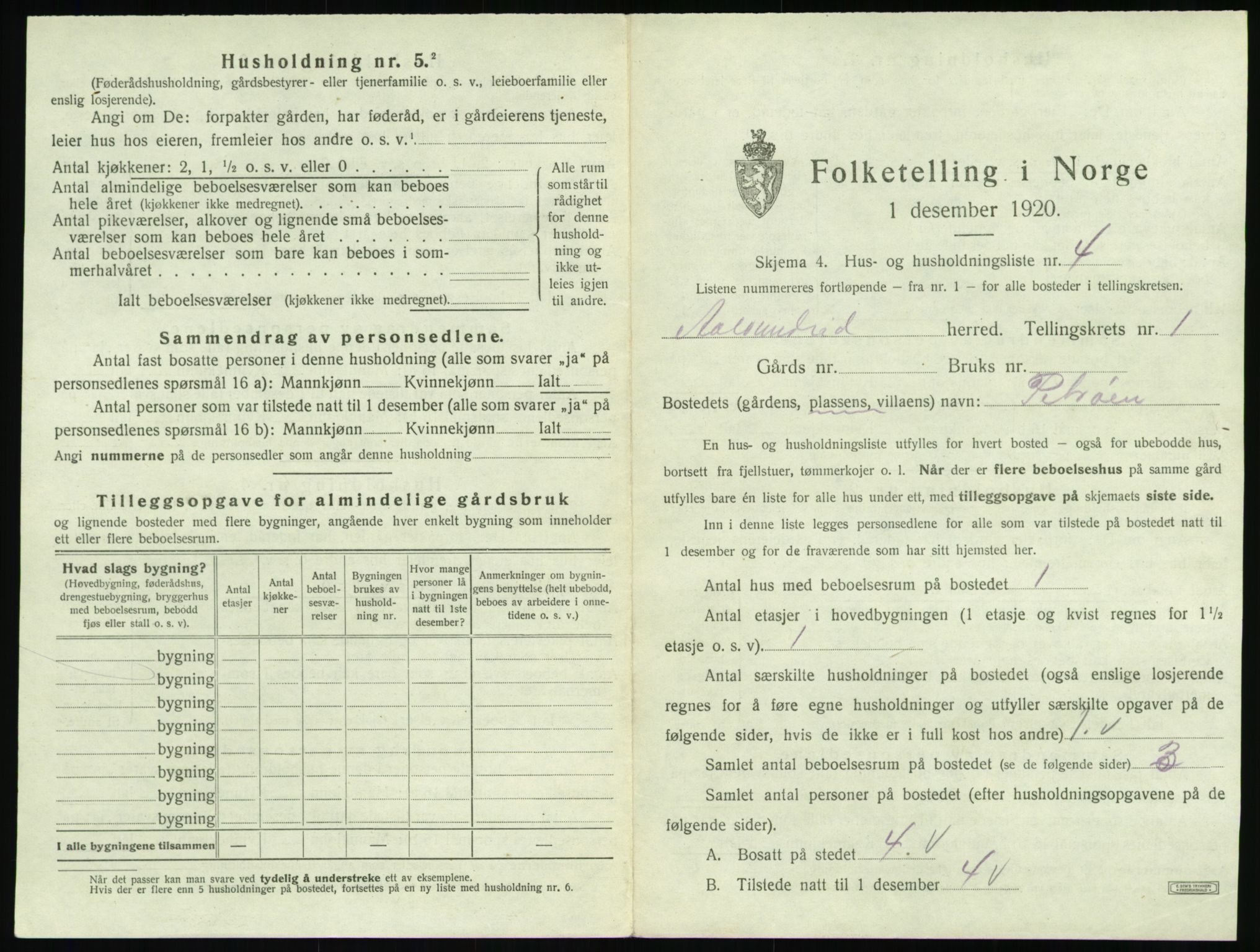 SAT, 1920 census for Ålvundeid, 1920, p. 28