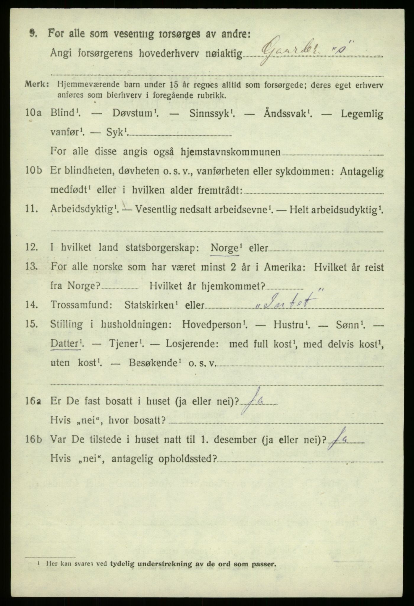 SAB, 1920 census for Haus, 1920, p. 5514