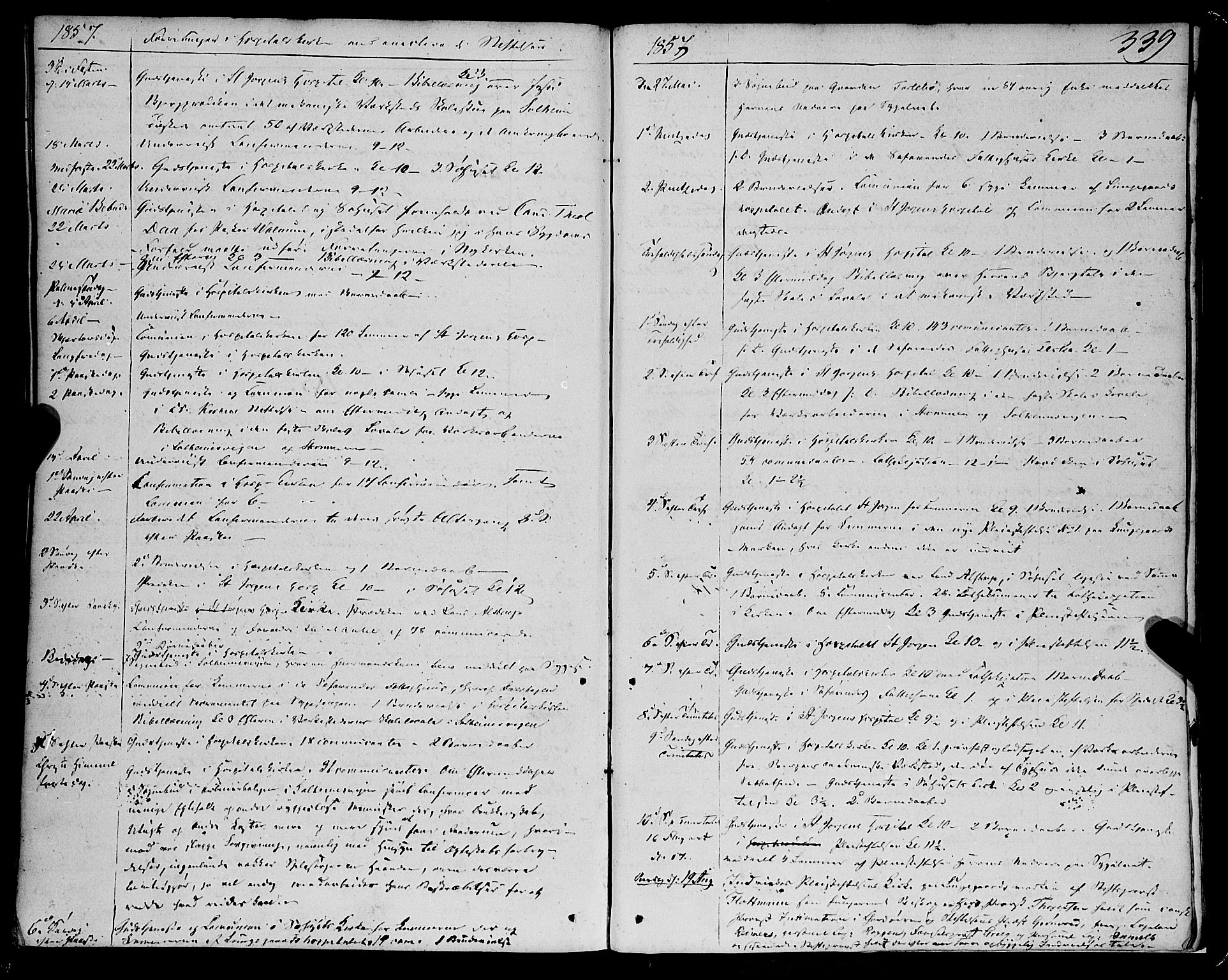 St. Jørgens hospital og Årstad sokneprestembete, AV/SAB-A-99934: Parish register (official) no. A 4, 1844-1863, p. 339