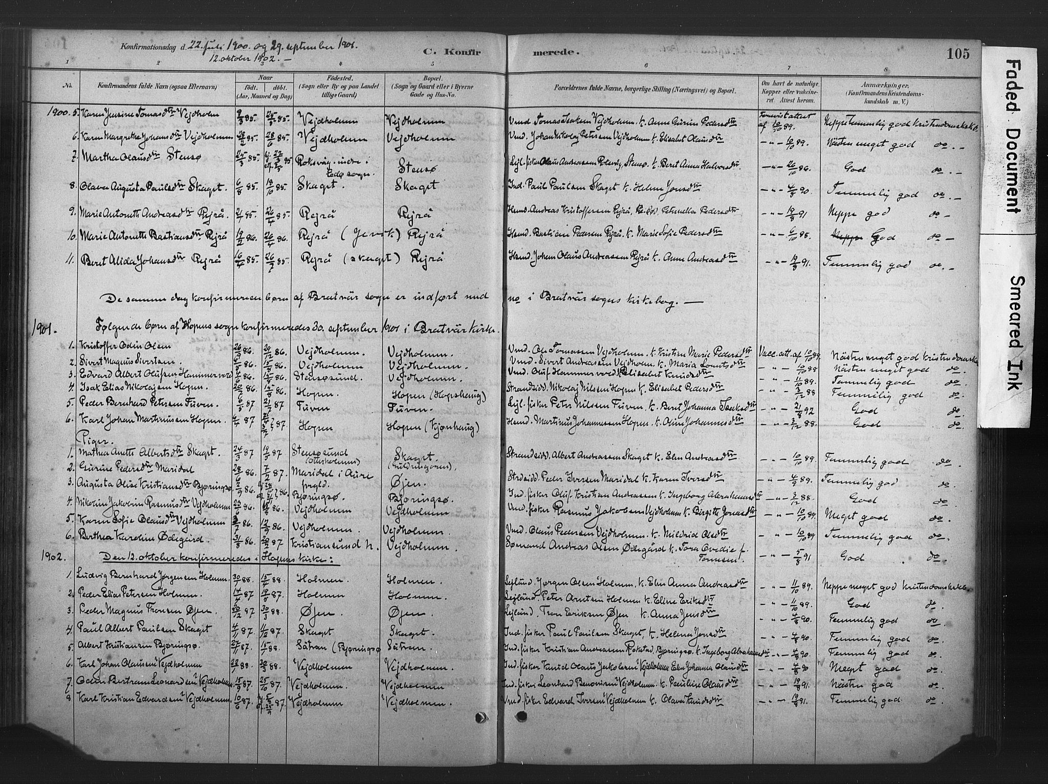 Ministerialprotokoller, klokkerbøker og fødselsregistre - Møre og Romsdal, AV/SAT-A-1454/583/L0954: Parish register (official) no. 583A01, 1880-1906, p. 105