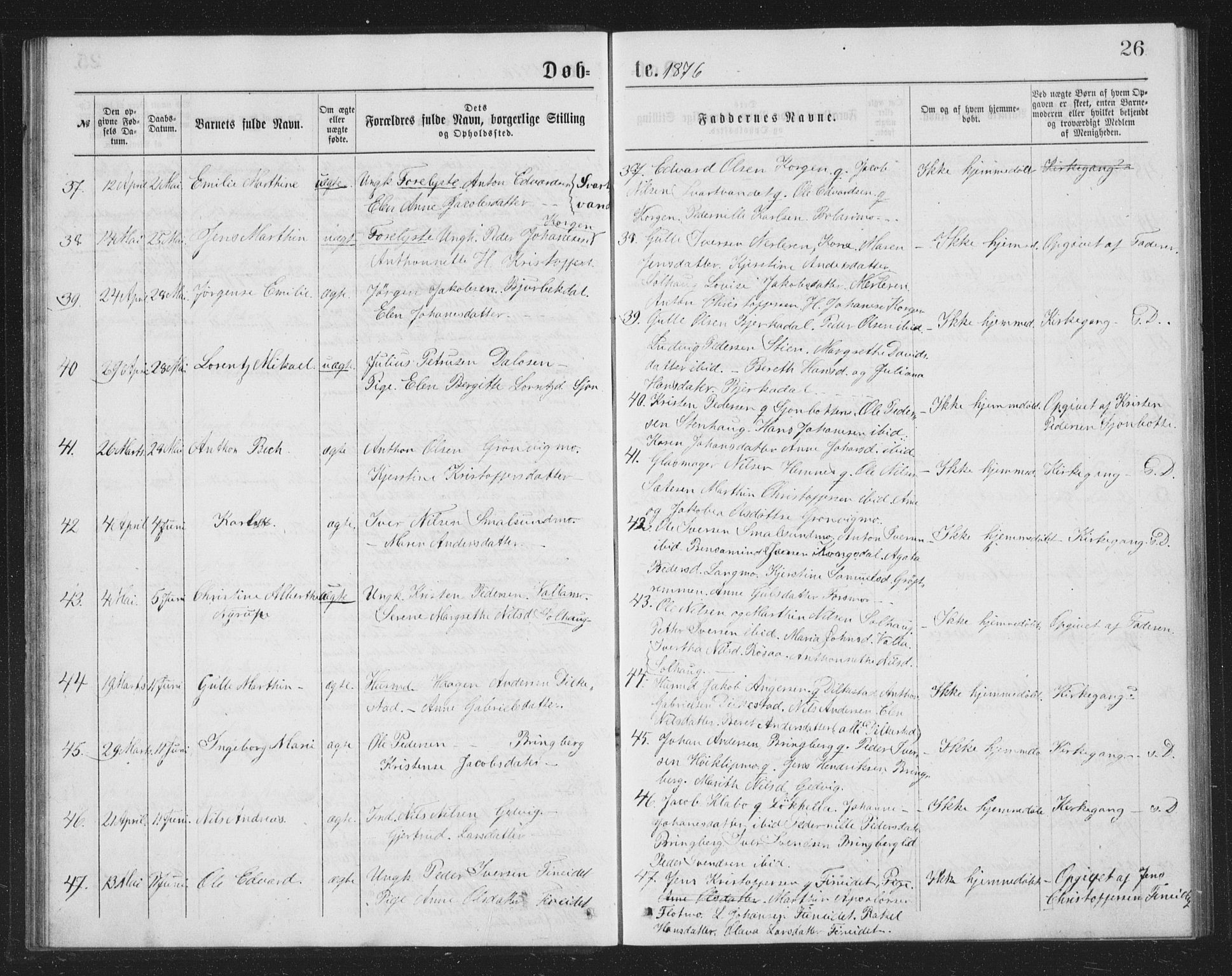 Ministerialprotokoller, klokkerbøker og fødselsregistre - Nordland, AV/SAT-A-1459/825/L0369: Parish register (copy) no. 825C06, 1873-1885, p. 26