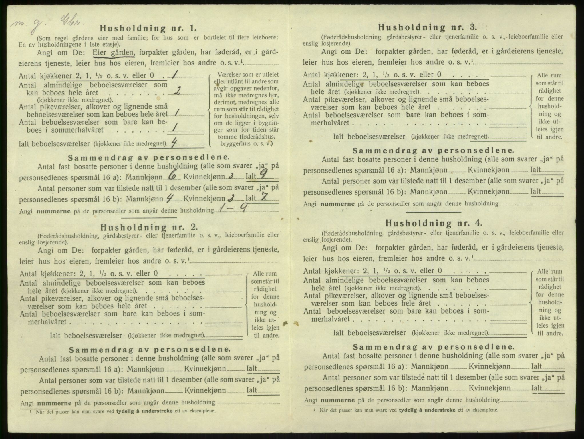 SAB, 1920 census for Brekke, 1920, p. 96