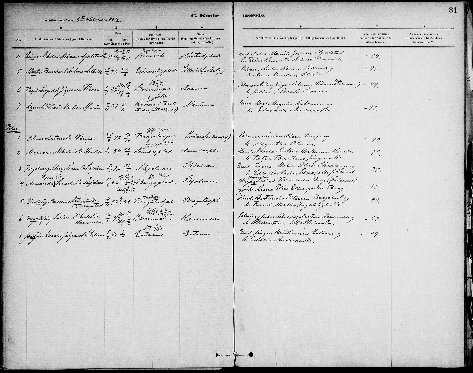 Ministerialprotokoller, klokkerbøker og fødselsregistre - Nord-Trøndelag, SAT/A-1458/732/L0316: Parish register (official) no. 732A01, 1879-1921, p. 81