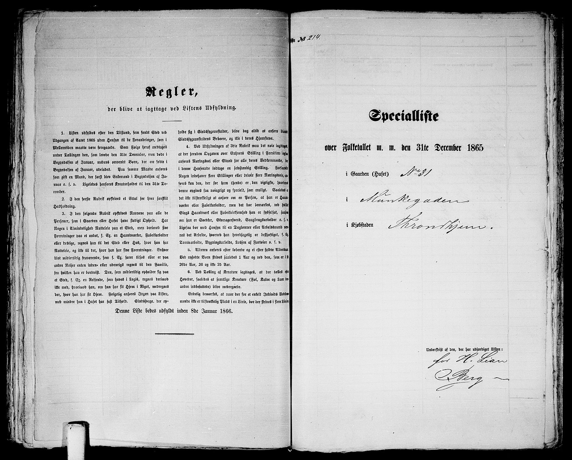 RA, 1865 census for Trondheim, 1865, p. 463