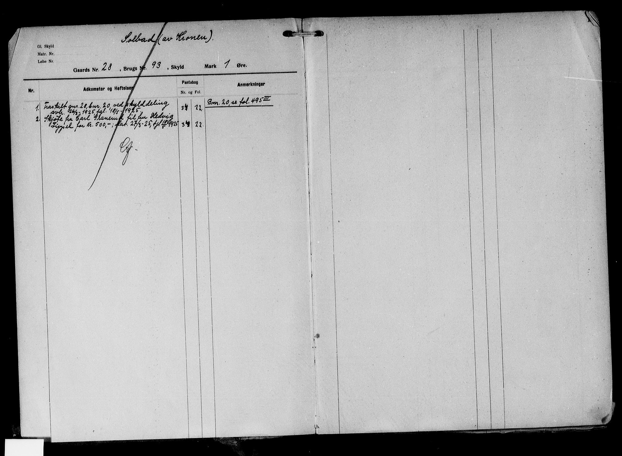 Follo sorenskriveri, SAO/A-10274/G/Gb/Gbd/L0009: Mortgage register no. IV 9, 1925-1938, p. 1