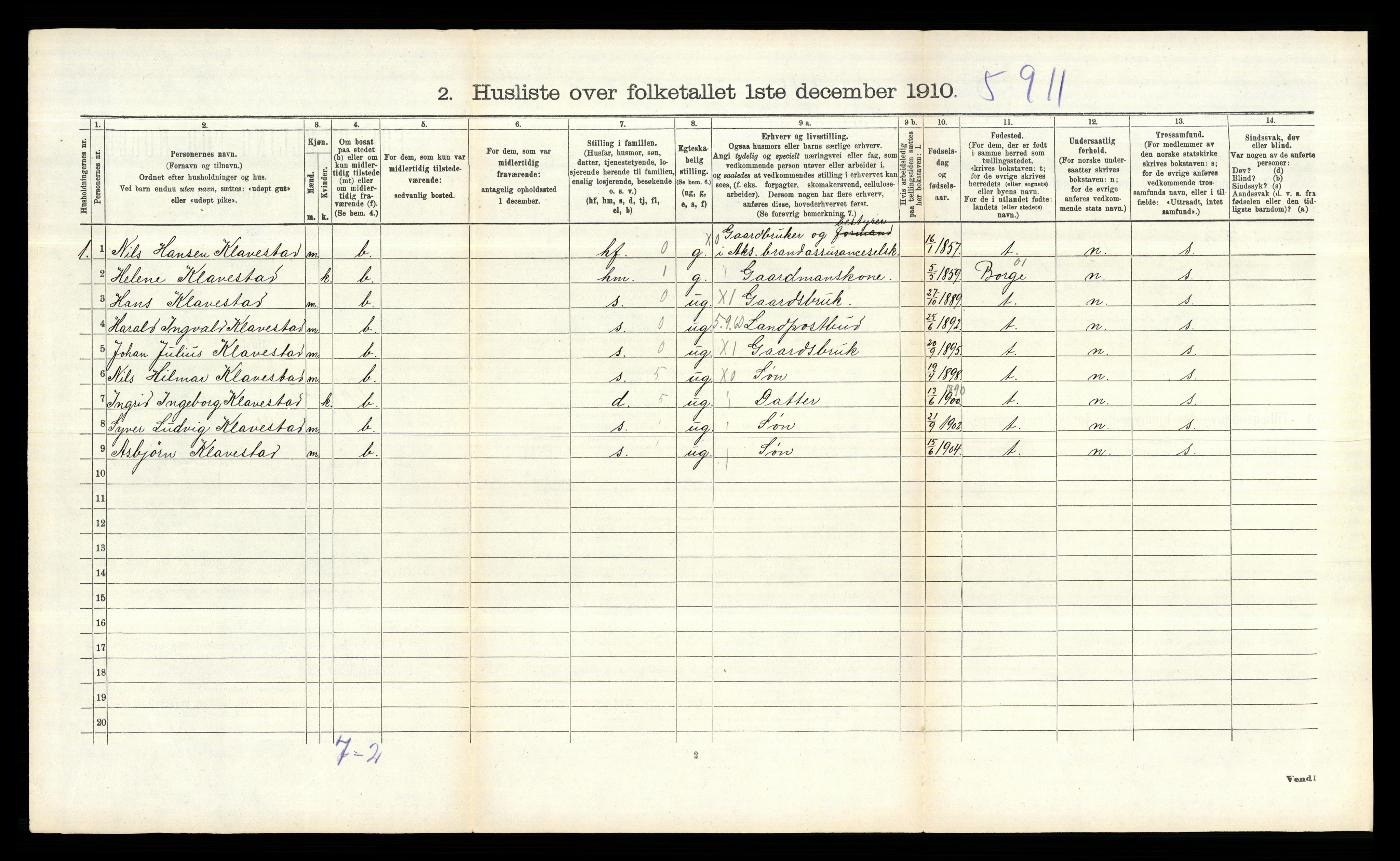 RA, 1910 census for Skjeberg, 1910, p. 229