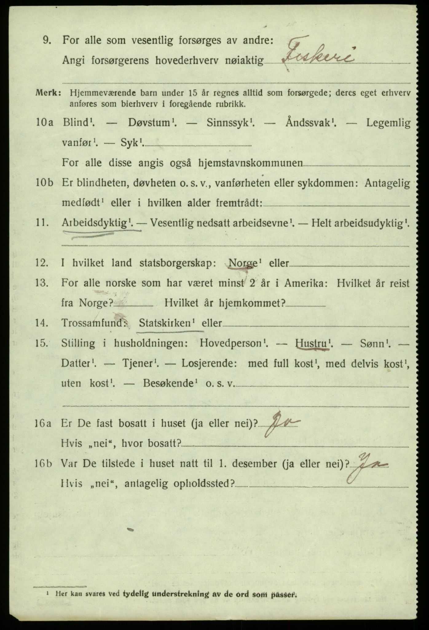 SAB, 1920 census for Fjell, 1920, p. 4445