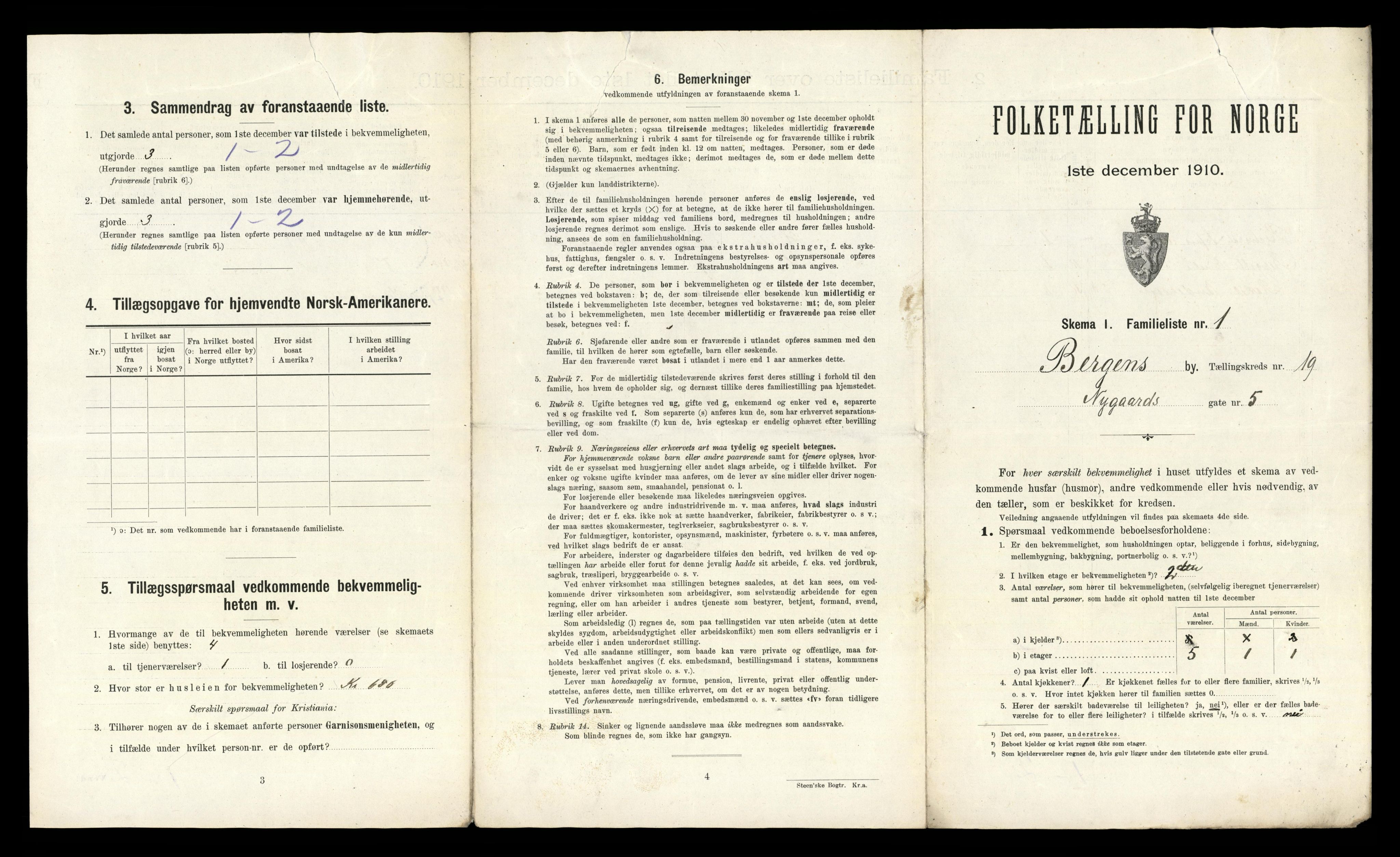 RA, 1910 census for Bergen, 1910, p. 6073