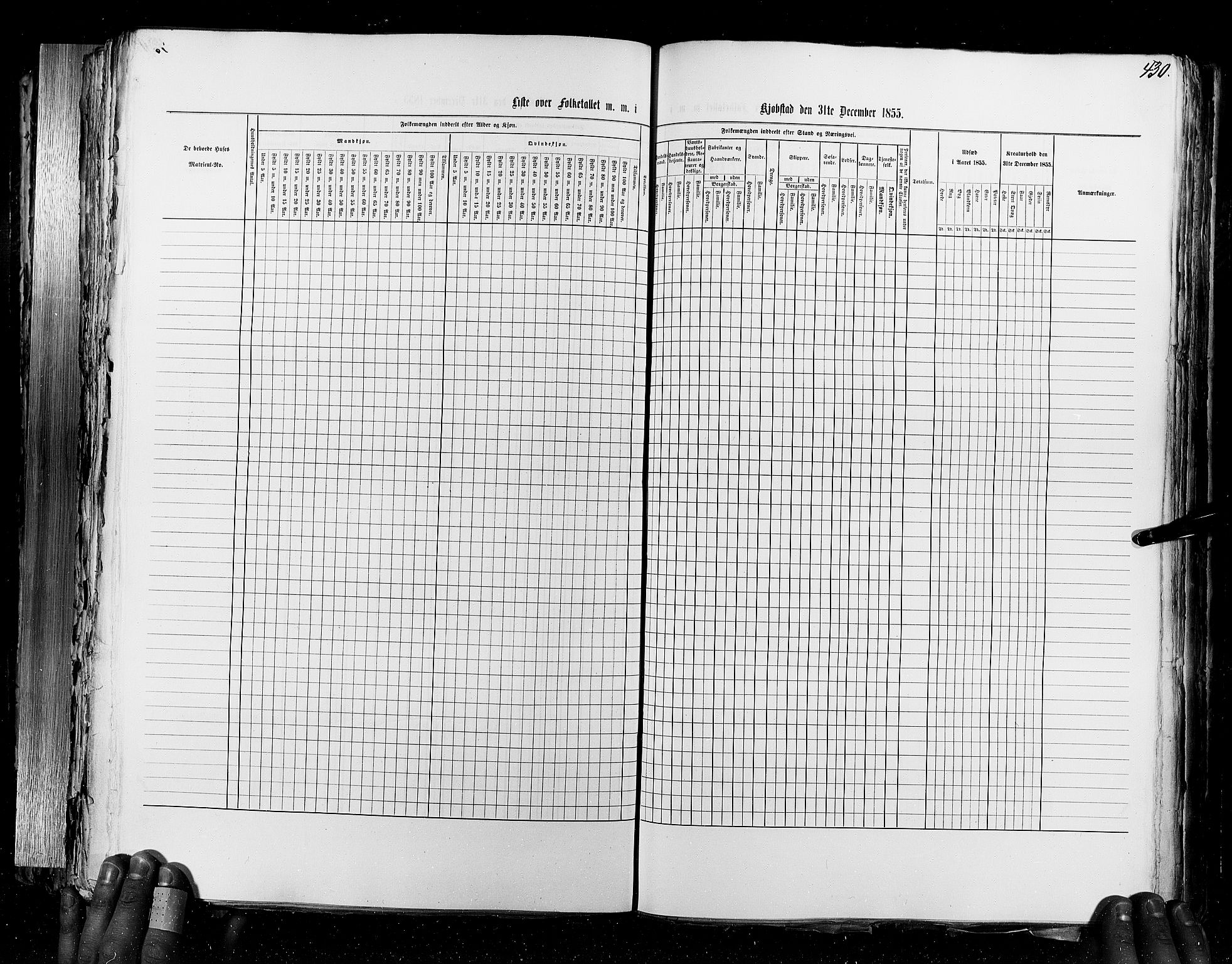 RA, Census 1855, vol. 7: Fredrikshald-Kragerø, 1855, p. 430
