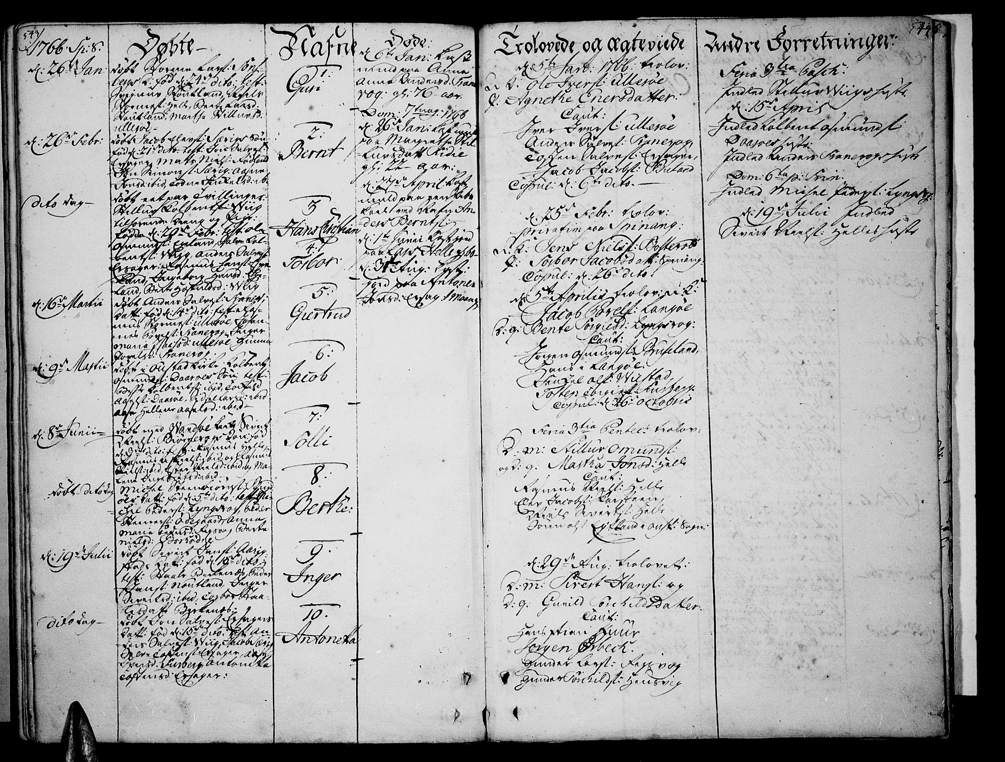 Lista sokneprestkontor, AV/SAK-1111-0027/F/Fa/L0003: Parish register (official) no. A 3 /3, 1752-1767, p. 543-544