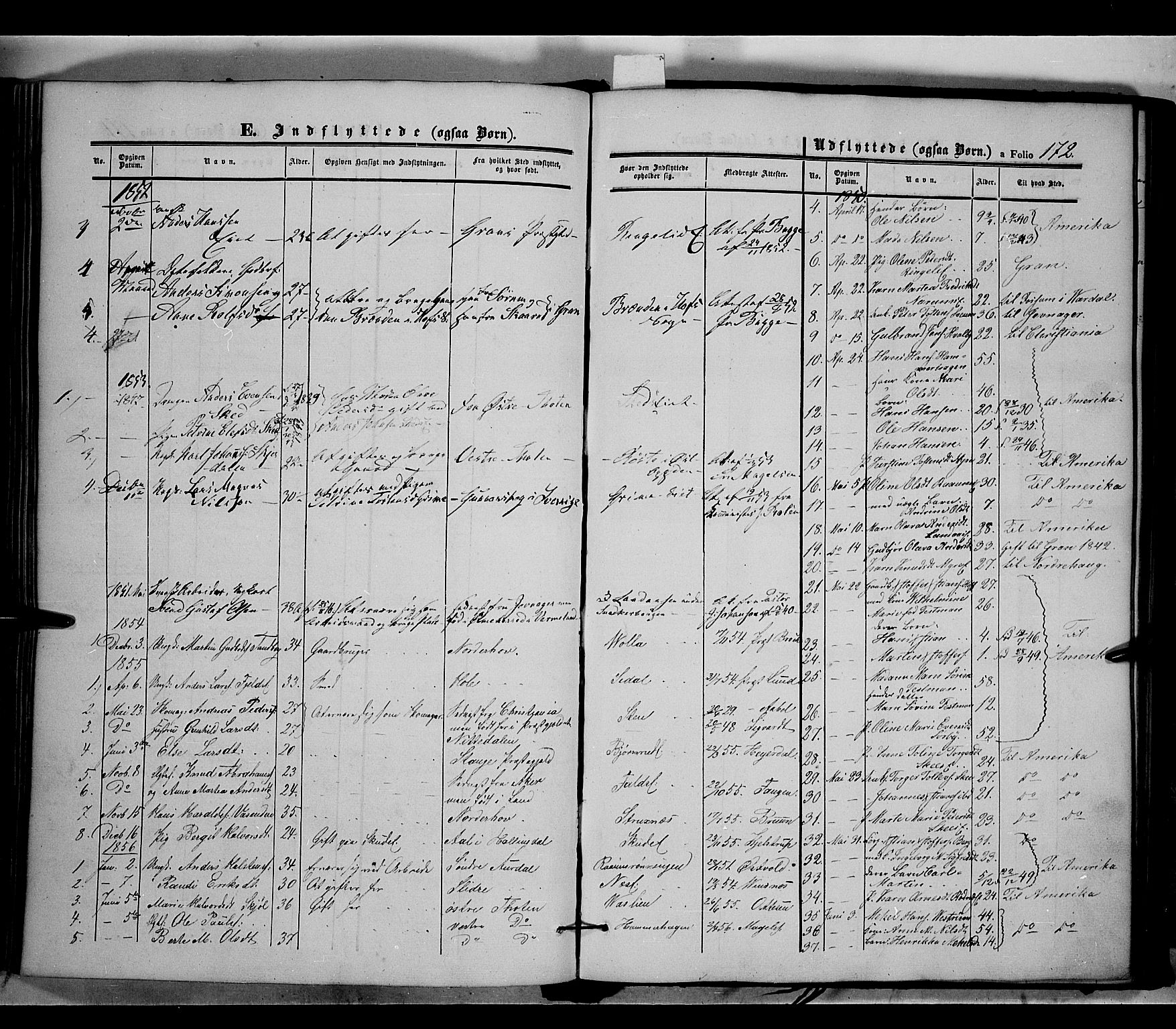 Land prestekontor, AV/SAH-PREST-120/H/Ha/Haa/L0009: Parish register (official) no. 9, 1847-1859, p. 172