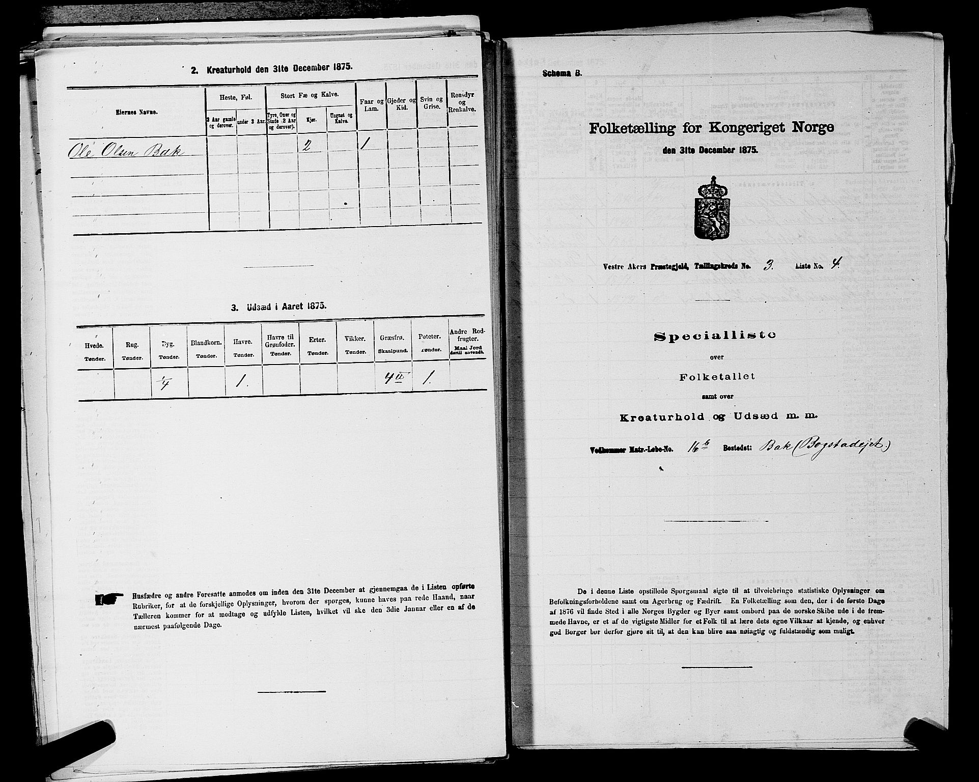 RA, 1875 census for 0218aP Vestre Aker, 1875, p. 801