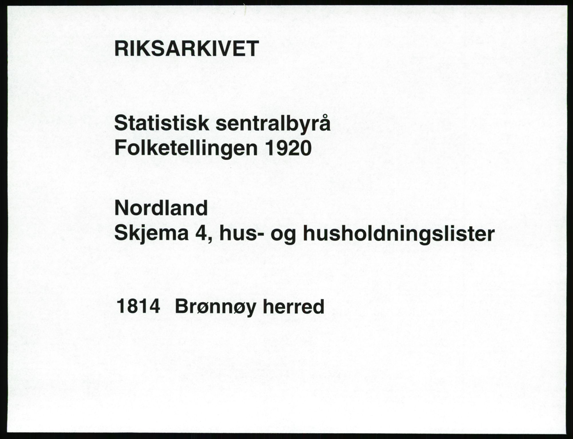 SAT, 1920 census for Brønnøy, 1920, p. 46