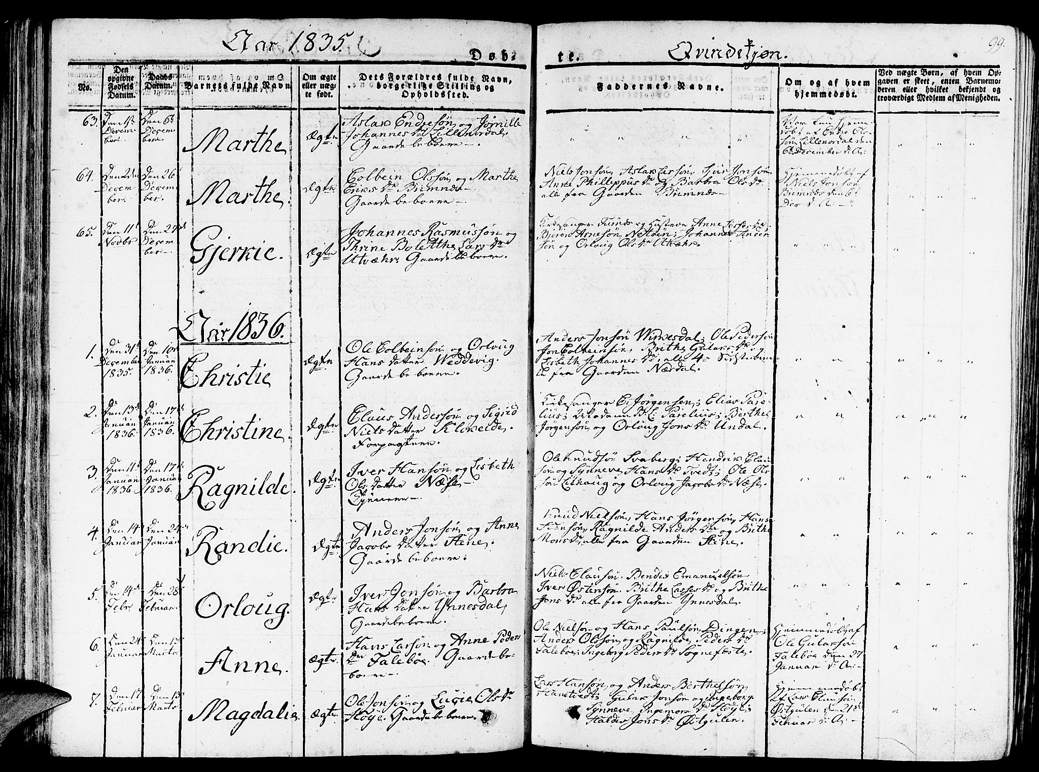 Gulen sokneprestembete, SAB/A-80201/H/Haa/Haaa/L0019: Parish register (official) no. A 19, 1826-1836, p. 99