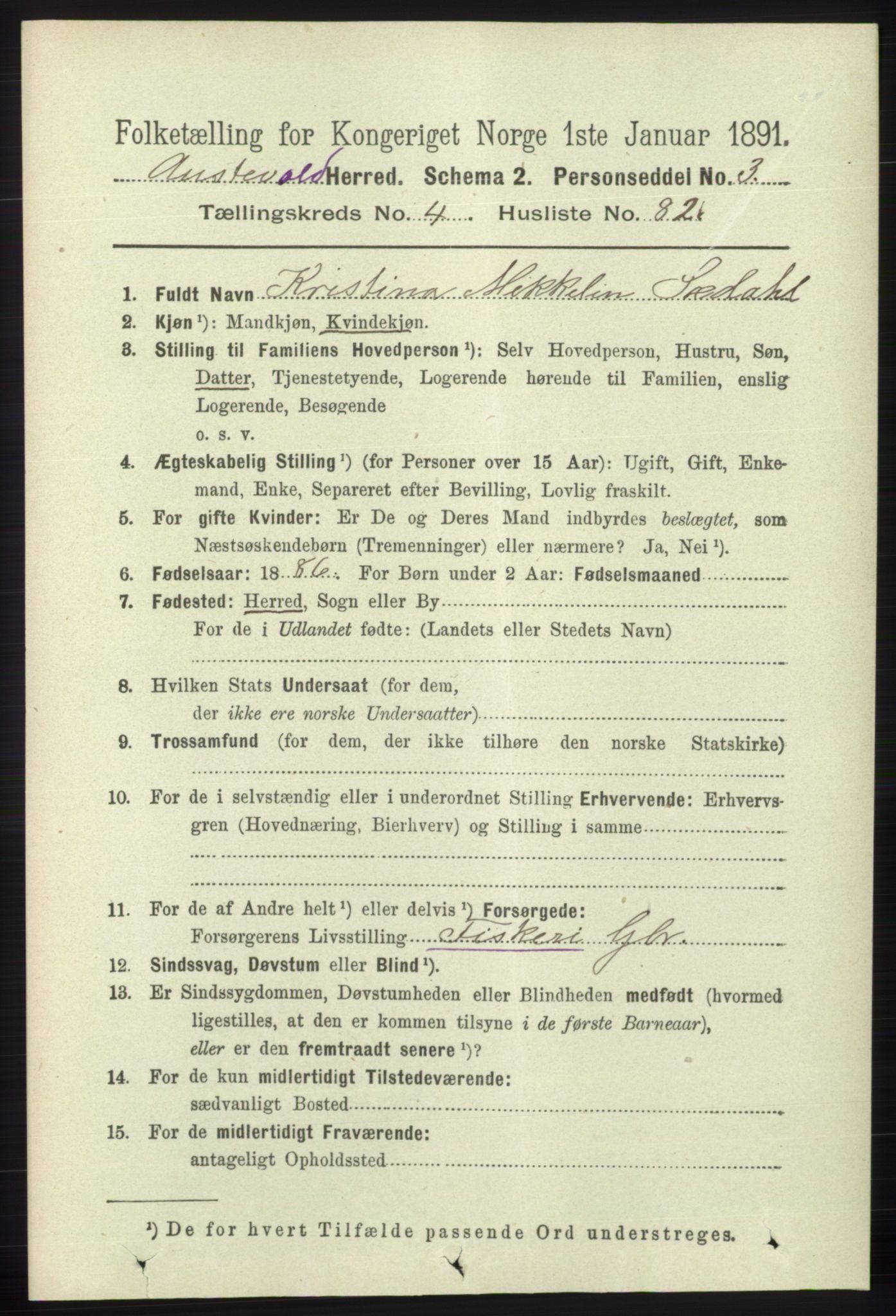 RA, 1891 census for 1244 Austevoll, 1891, p. 1905