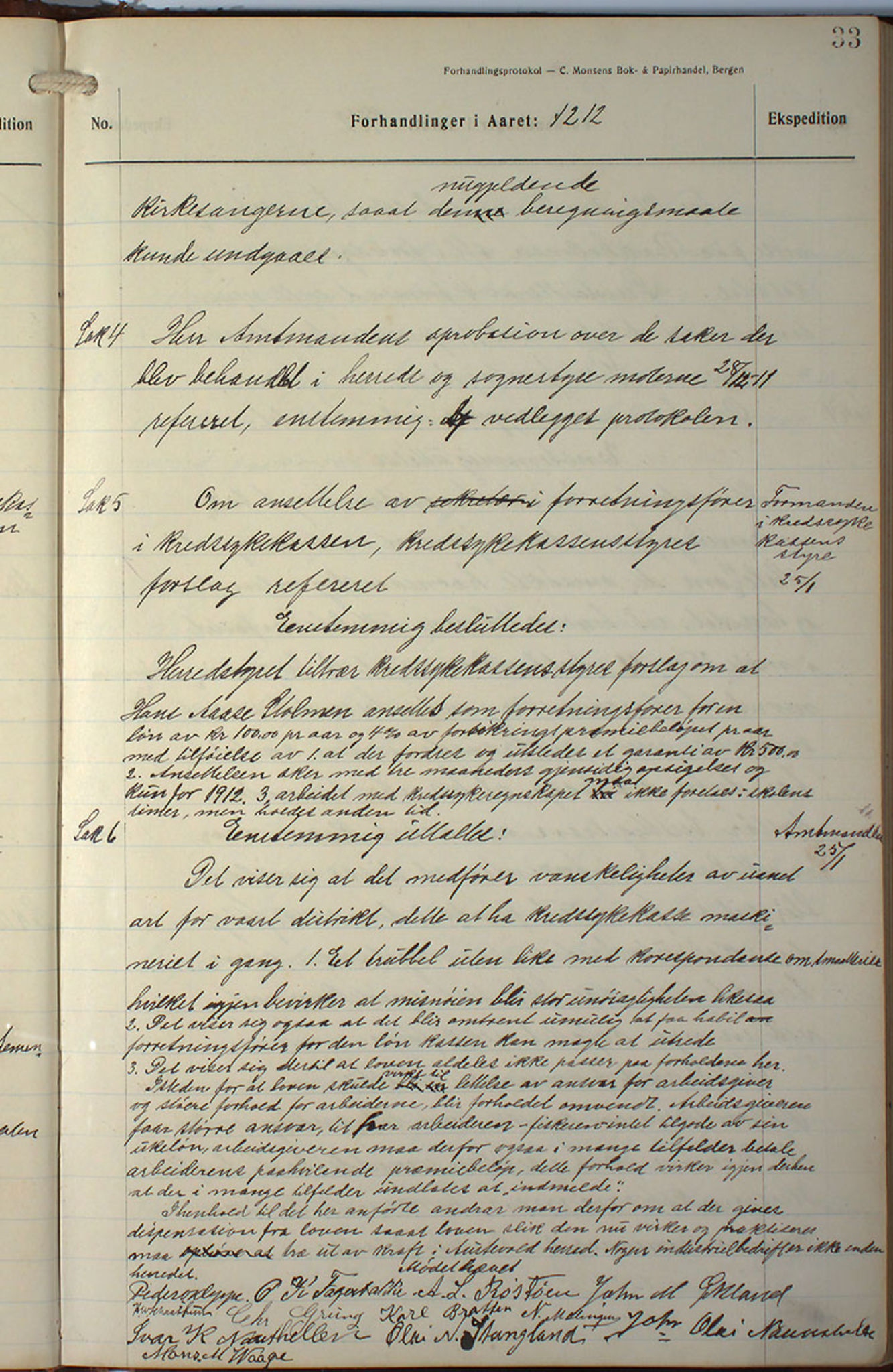 Austevoll kommune. Formannskapet, IKAH/1244-021/A/Aa/L0002b: Møtebok for heradstyret, 1910-1919, p. 67