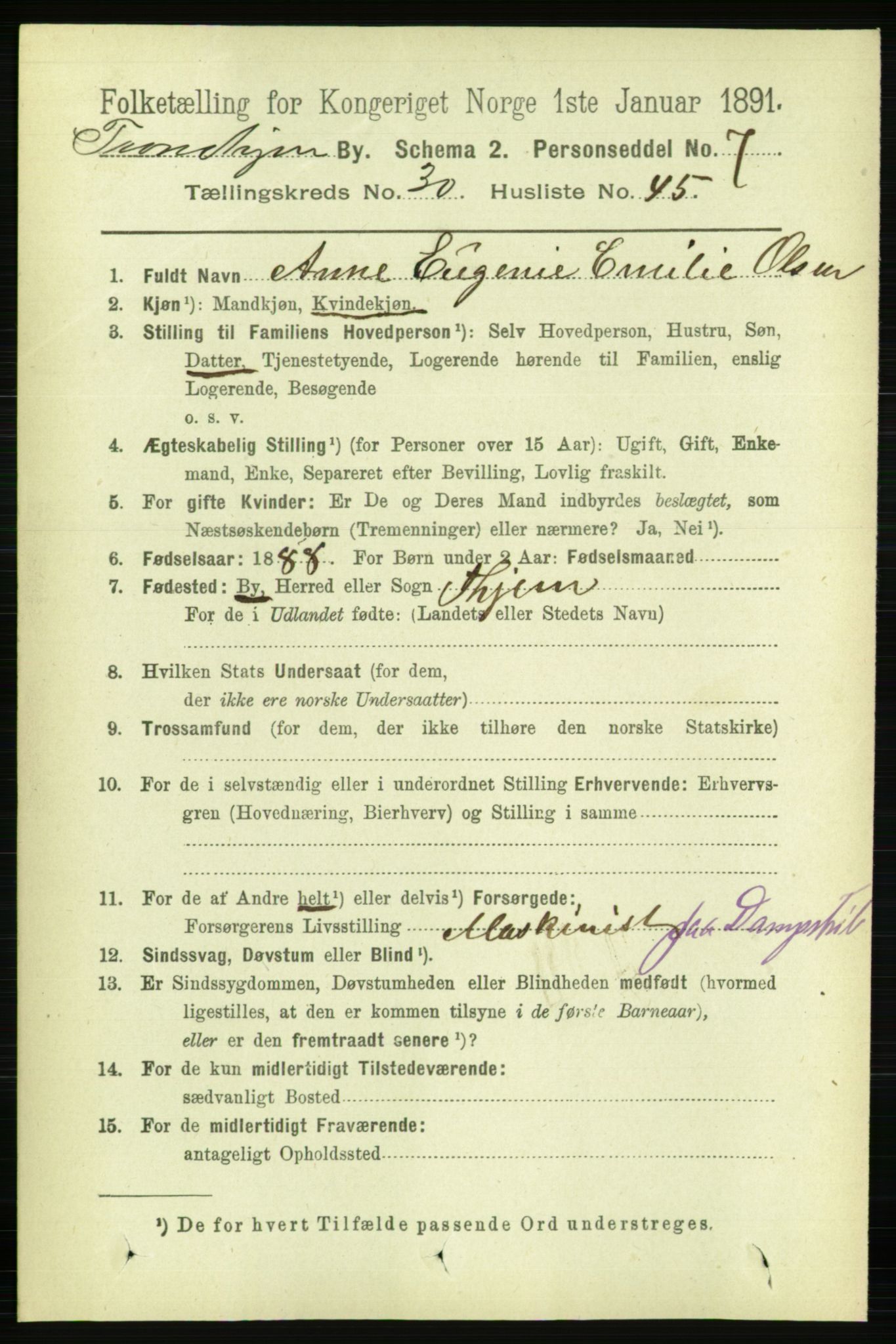RA, 1891 census for 1601 Trondheim, 1891, p. 22930
