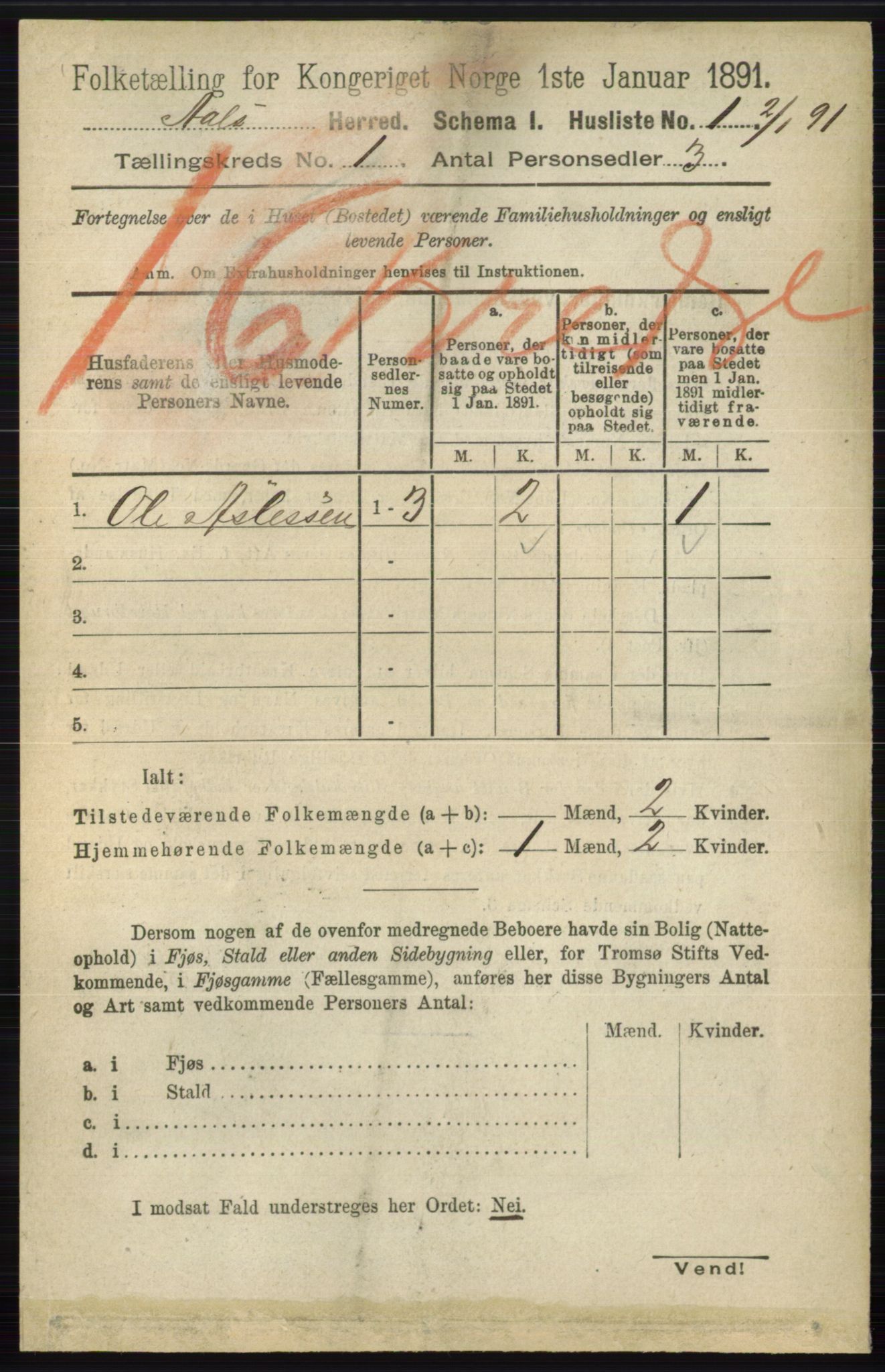 RA, 1891 census for 0619 Ål, 1891, p. 40