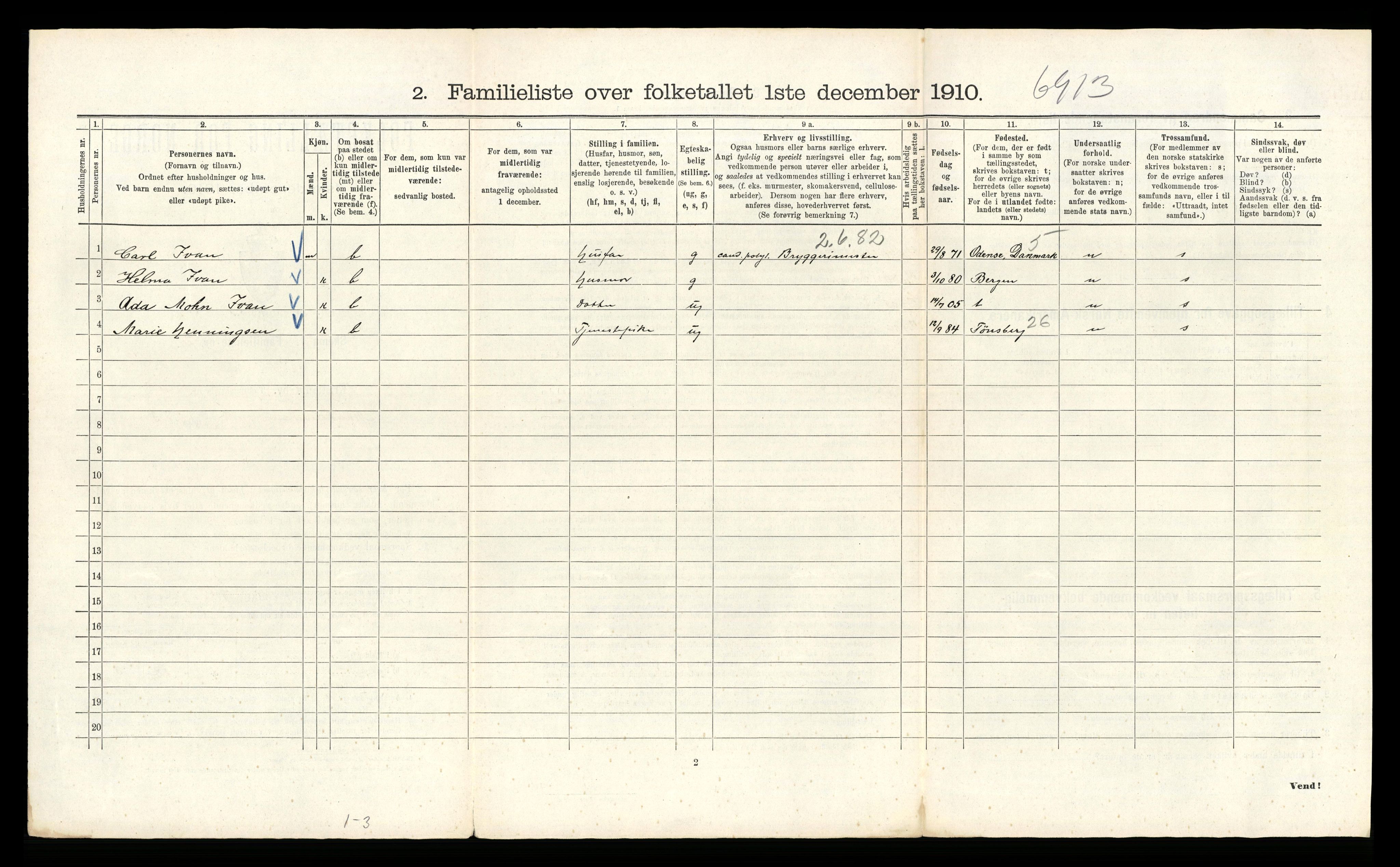 RA, 1910 census for Kristiania, 1910, p. 59044