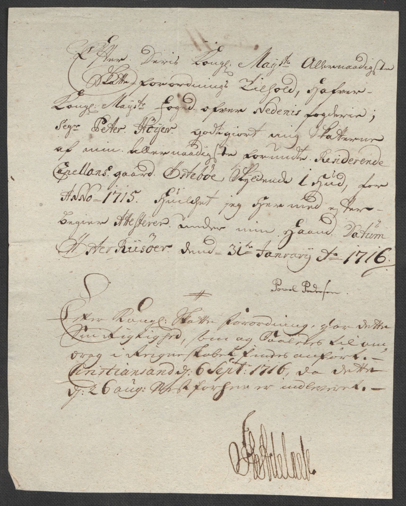 Rentekammeret inntil 1814, Reviderte regnskaper, Fogderegnskap, AV/RA-EA-4092/R39/L2323: Fogderegnskap Nedenes, 1715, p. 275