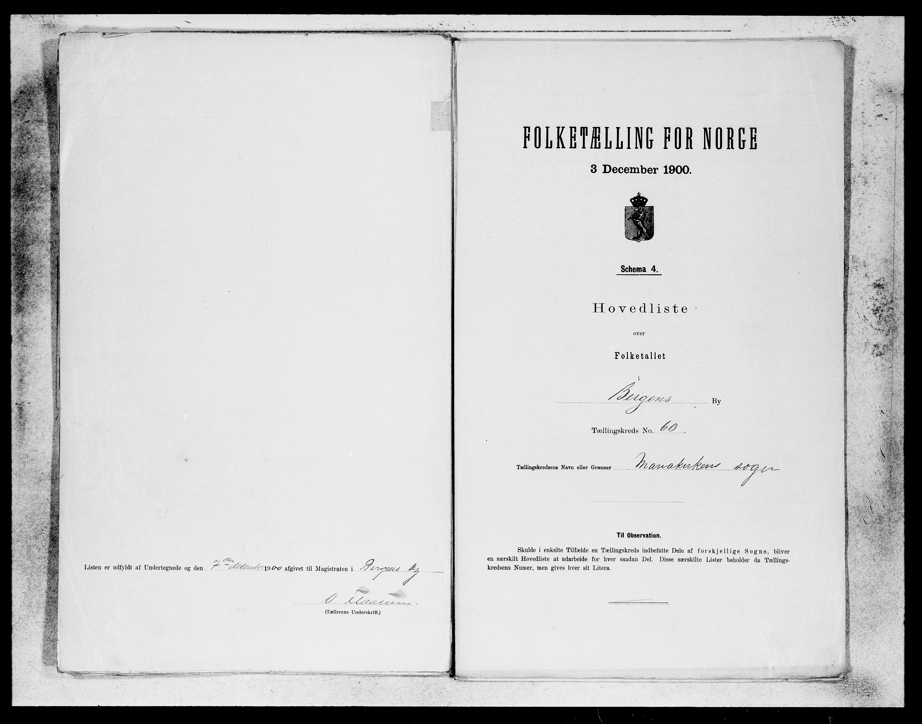 SAB, 1900 census for Bergen, 1900, p. 122