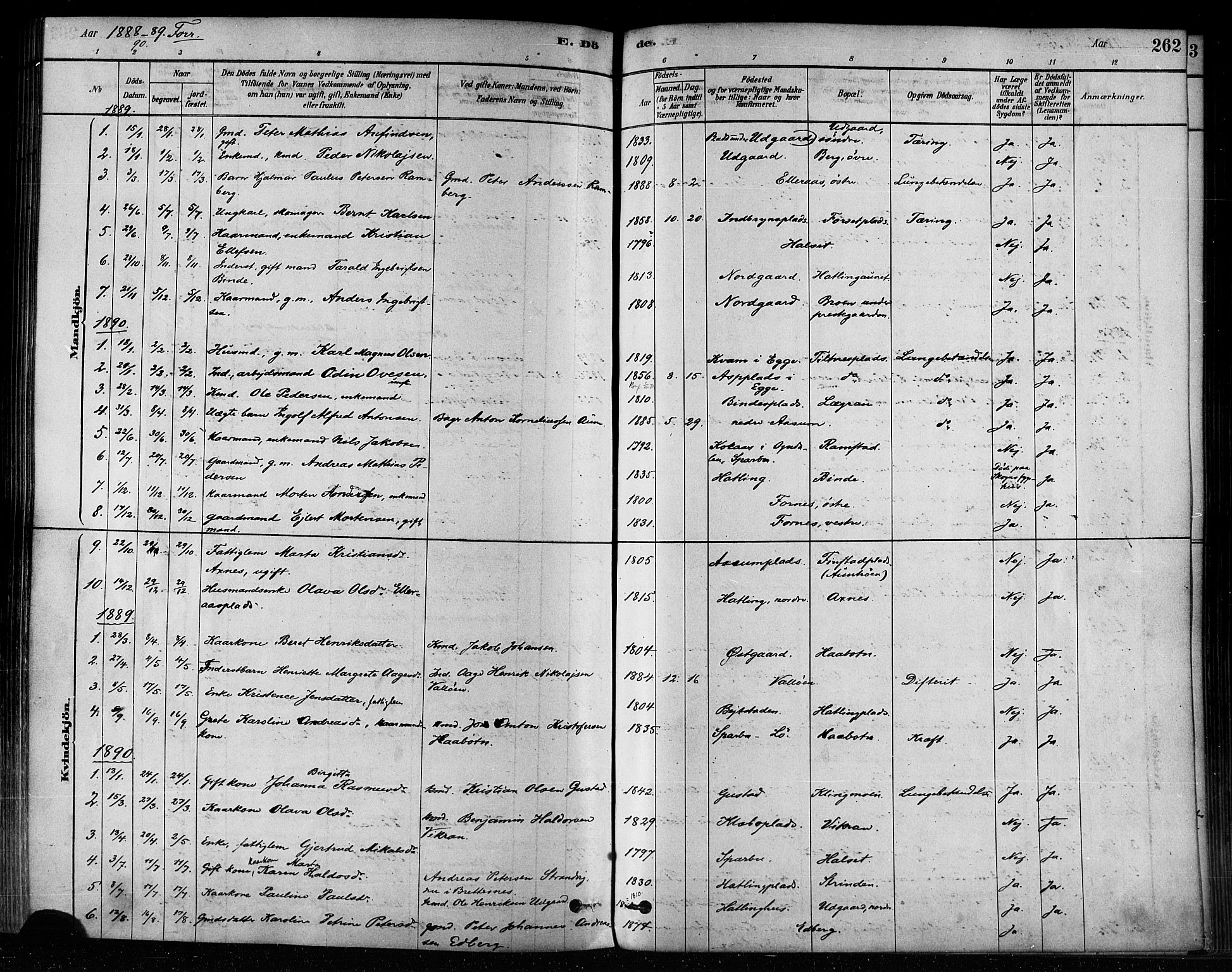 Ministerialprotokoller, klokkerbøker og fødselsregistre - Nord-Trøndelag, SAT/A-1458/746/L0448: Parish register (official) no. 746A07 /1, 1878-1900, p. 262