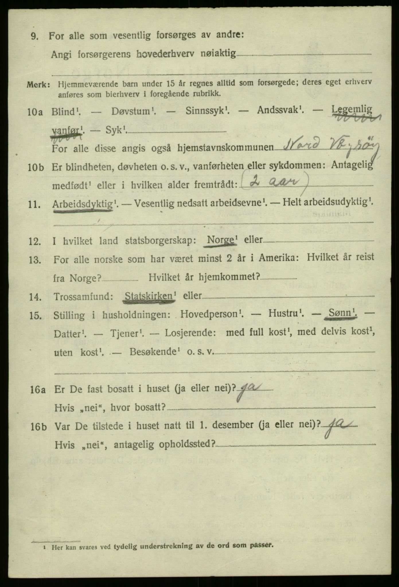 SAB, 1920 census for Nord-Vågsøy, 1920, p. 2529