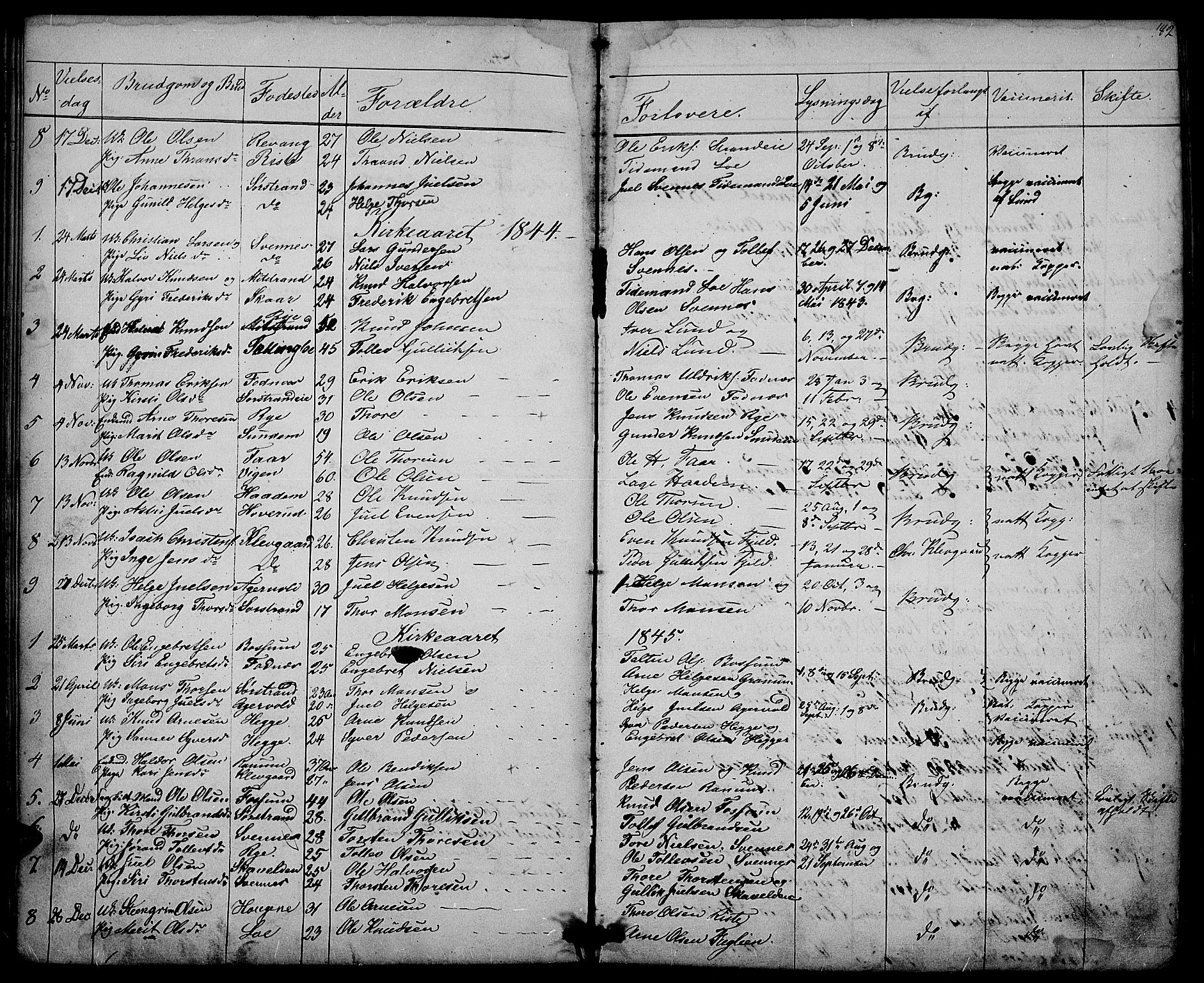 Nord-Aurdal prestekontor, SAH/PREST-132/H/Ha/Hab/L0003: Parish register (copy) no. 3, 1842-1882, p. 182