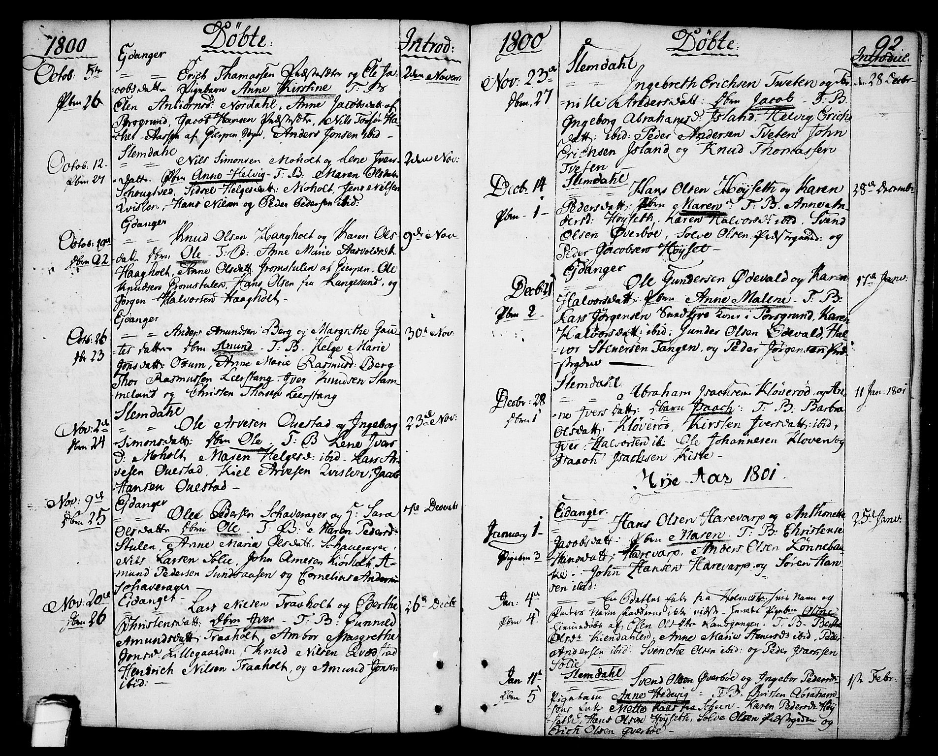 Eidanger kirkebøker, SAKO/A-261/F/Fa/L0006: Parish register (official) no. 6, 1764-1814, p. 92