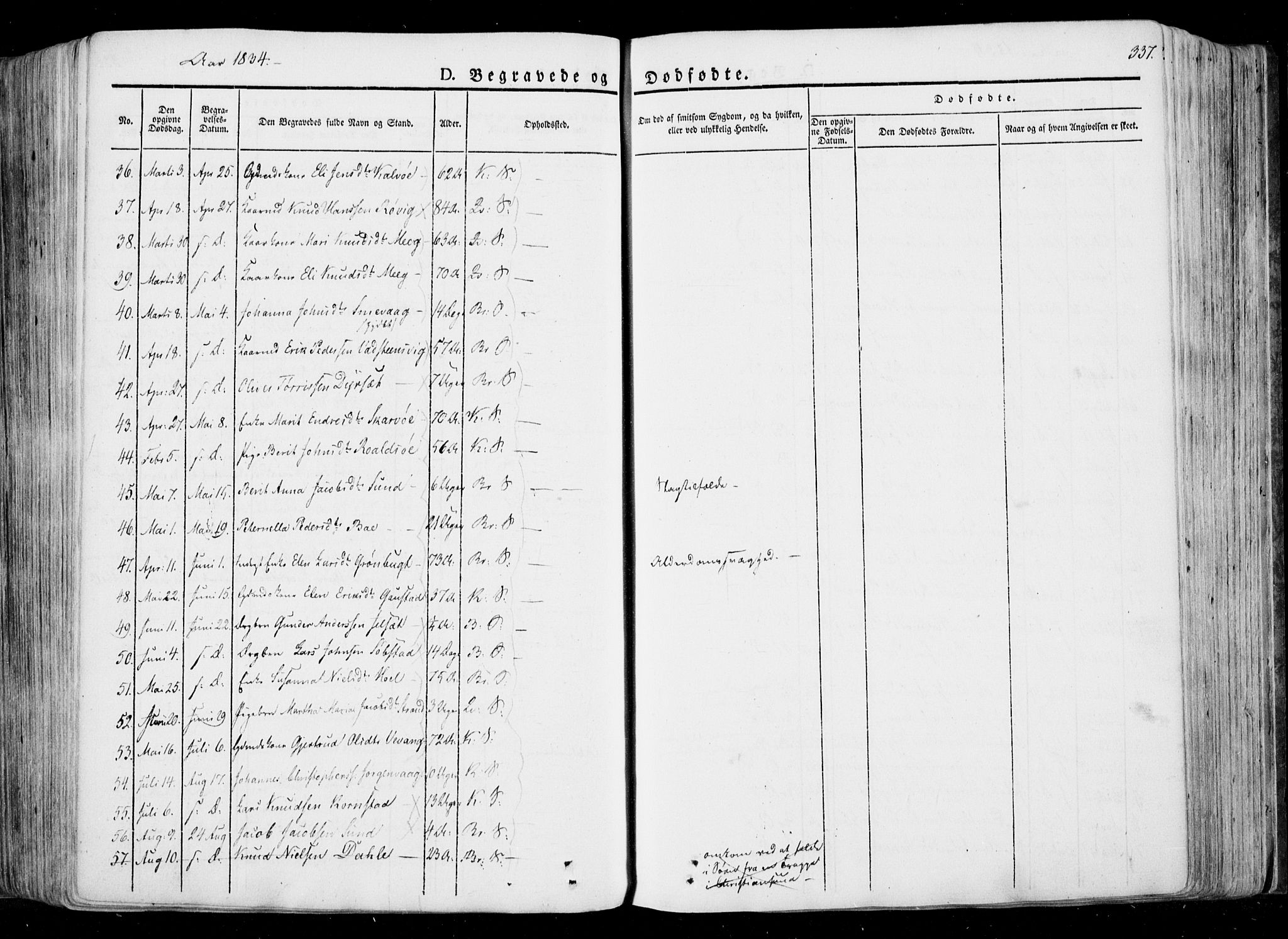 Ministerialprotokoller, klokkerbøker og fødselsregistre - Møre og Romsdal, AV/SAT-A-1454/568/L0803: Parish register (official) no. 568A10, 1830-1853, p. 337