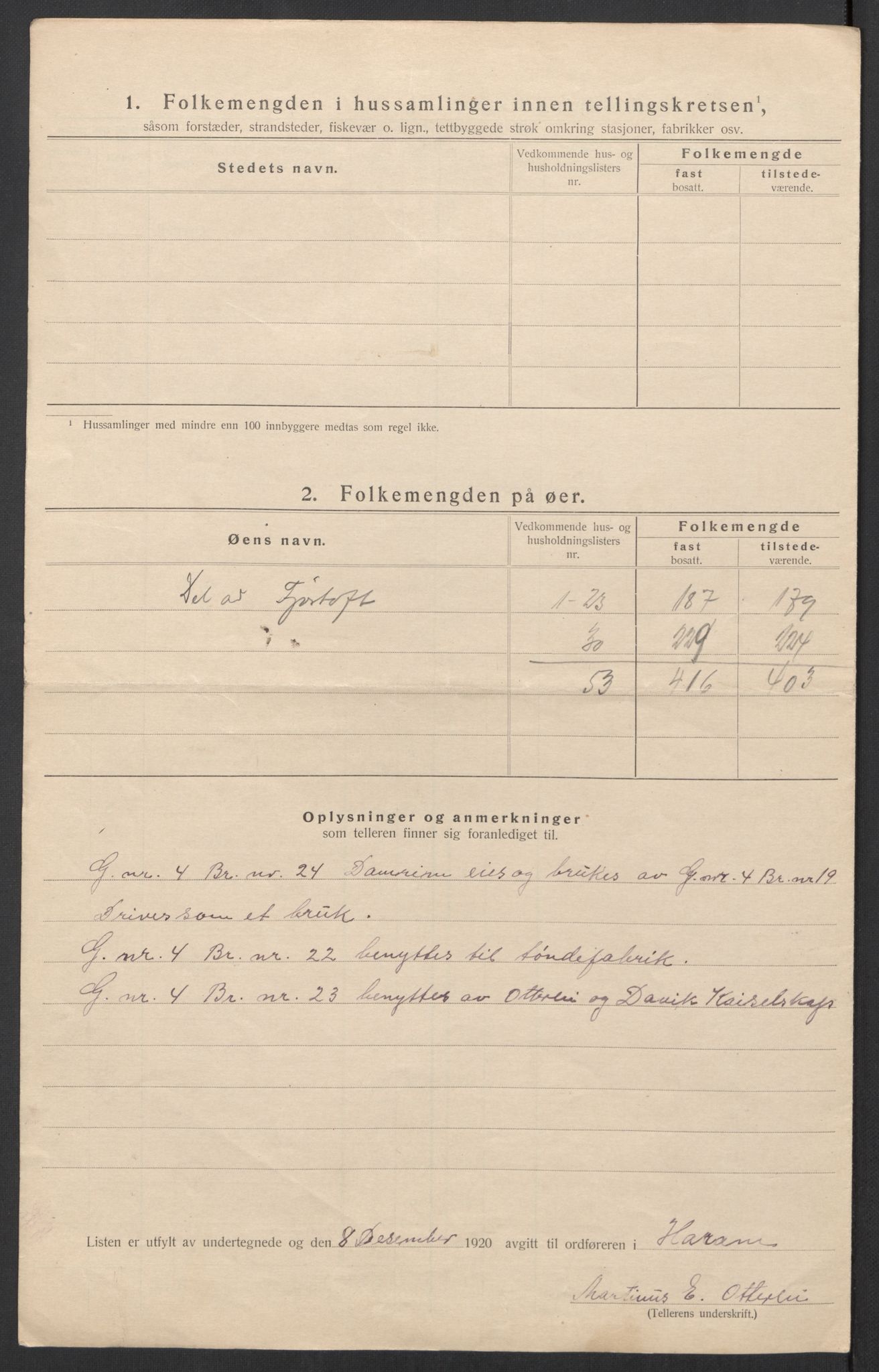 SAT, 1920 census for Haram, 1920, p. 14