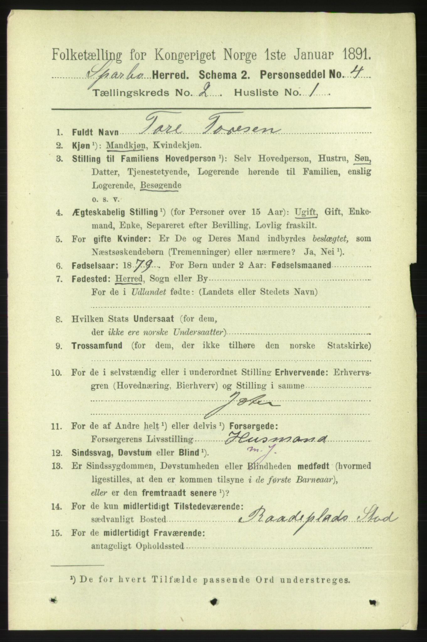 RA, 1891 census for 1731 Sparbu, 1891, p. 675