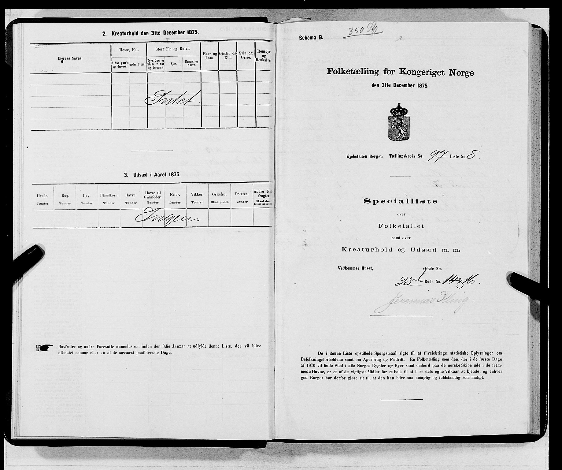 SAB, 1875 census for 1301 Bergen, 1875, p. 5229