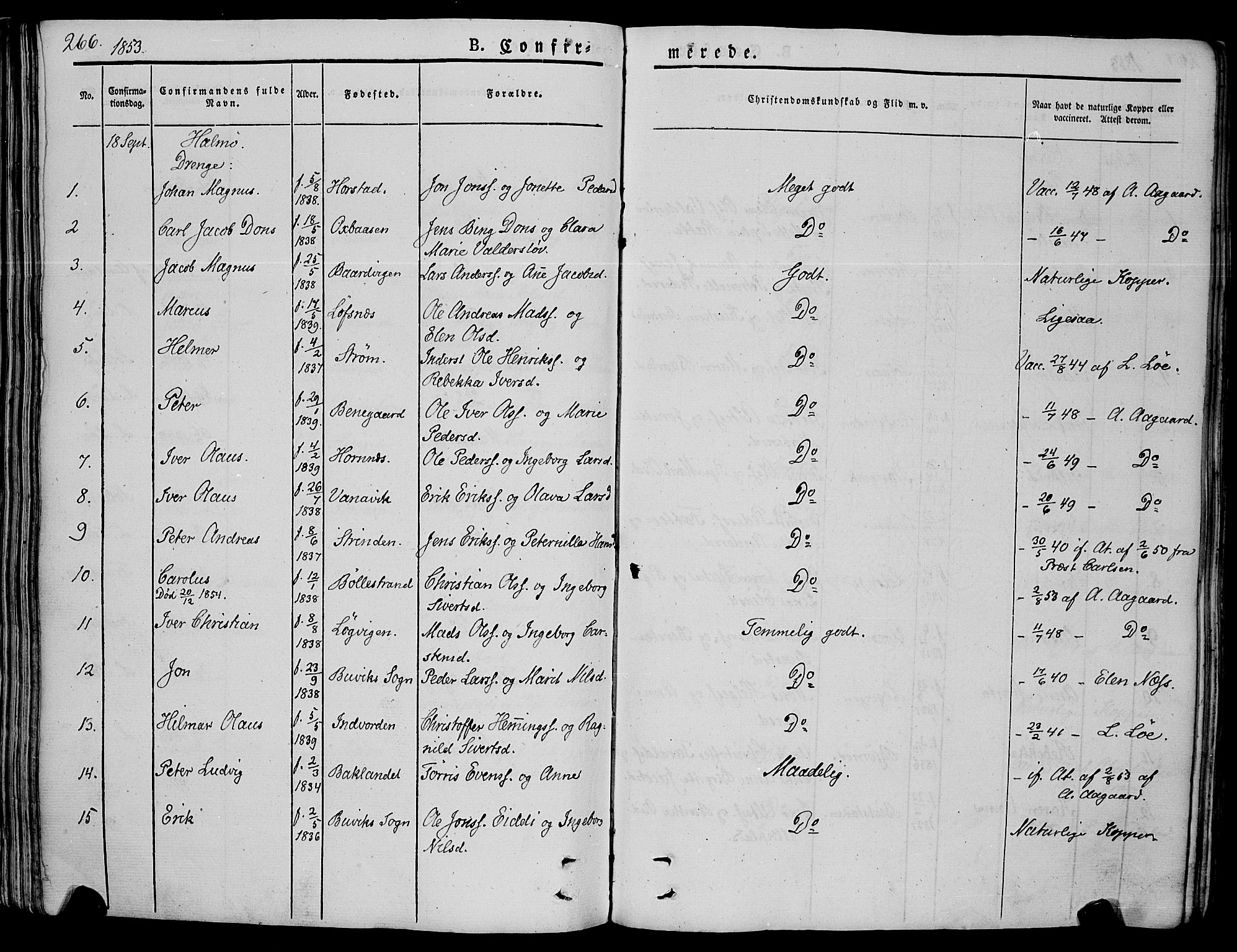 Ministerialprotokoller, klokkerbøker og fødselsregistre - Nord-Trøndelag, SAT/A-1458/773/L0614: Parish register (official) no. 773A05, 1831-1856, p. 266