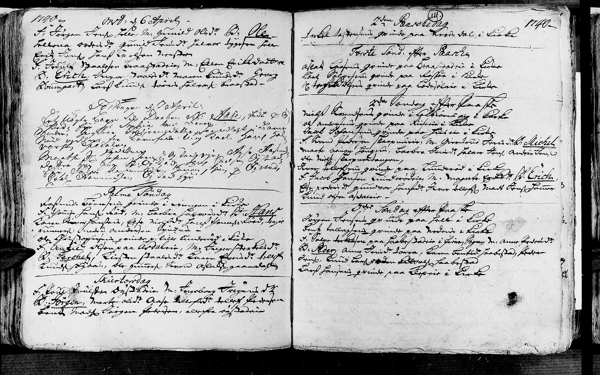 Øyestad sokneprestkontor, AV/SAK-1111-0049/F/Fa/L0004: Parish register (official) no. A 4, 1730-1750, p. 111