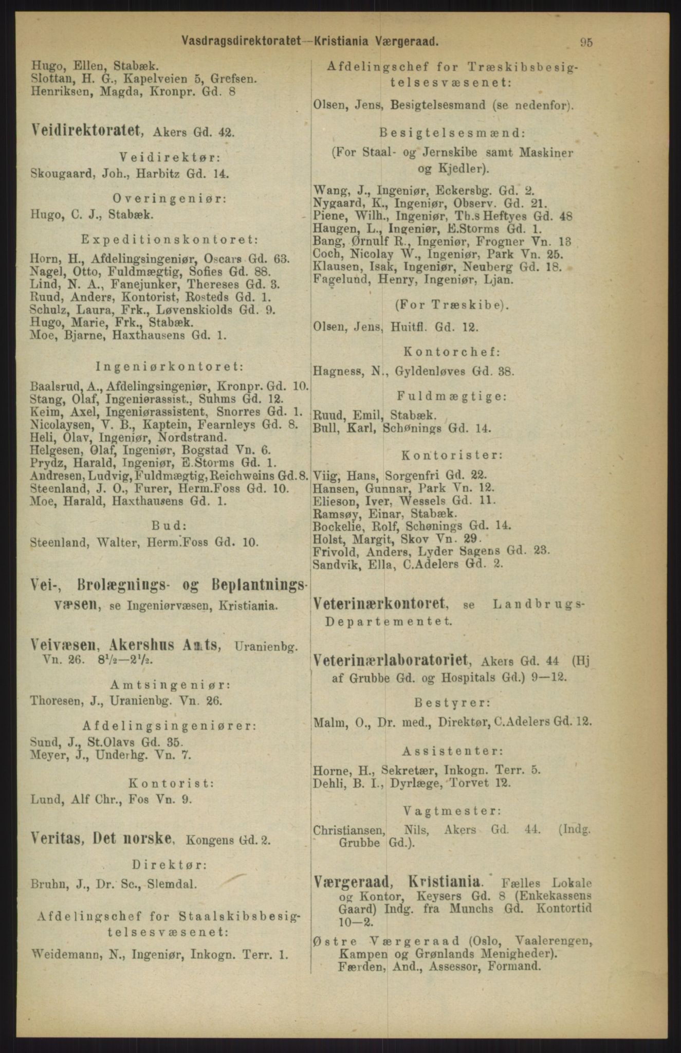 Kristiania/Oslo adressebok, PUBL/-, 1911, p. 95