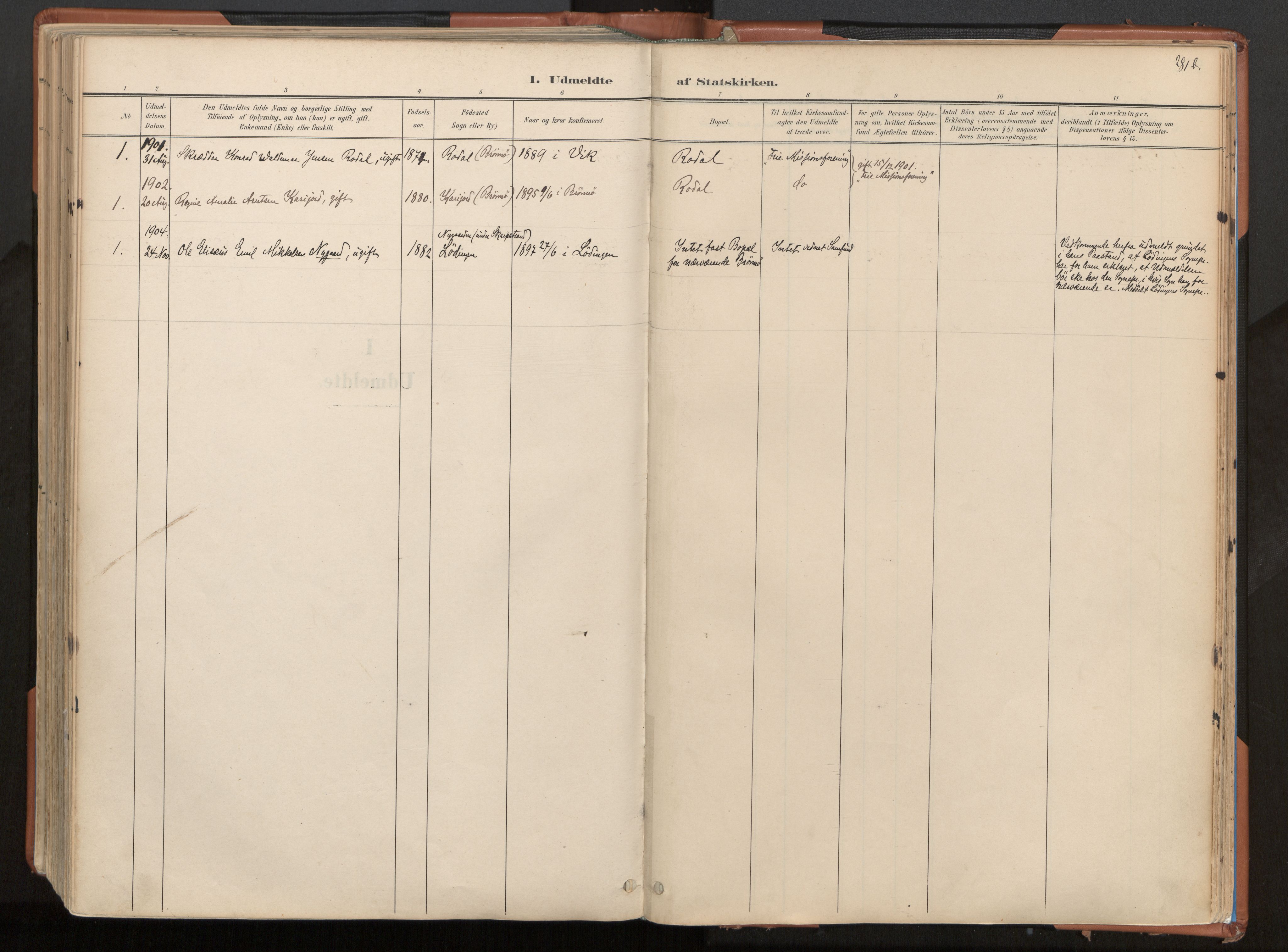 Ministerialprotokoller, klokkerbøker og fødselsregistre - Nordland, SAT/A-1459/813/L0201: Parish register (official) no. 813A11, 1901-1918, p. 281