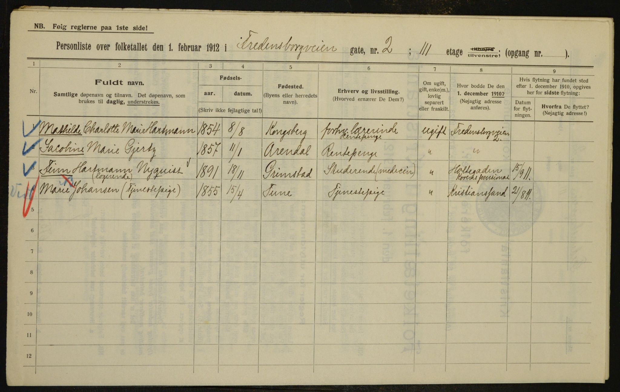 OBA, Municipal Census 1912 for Kristiania, 1912, p. 25534