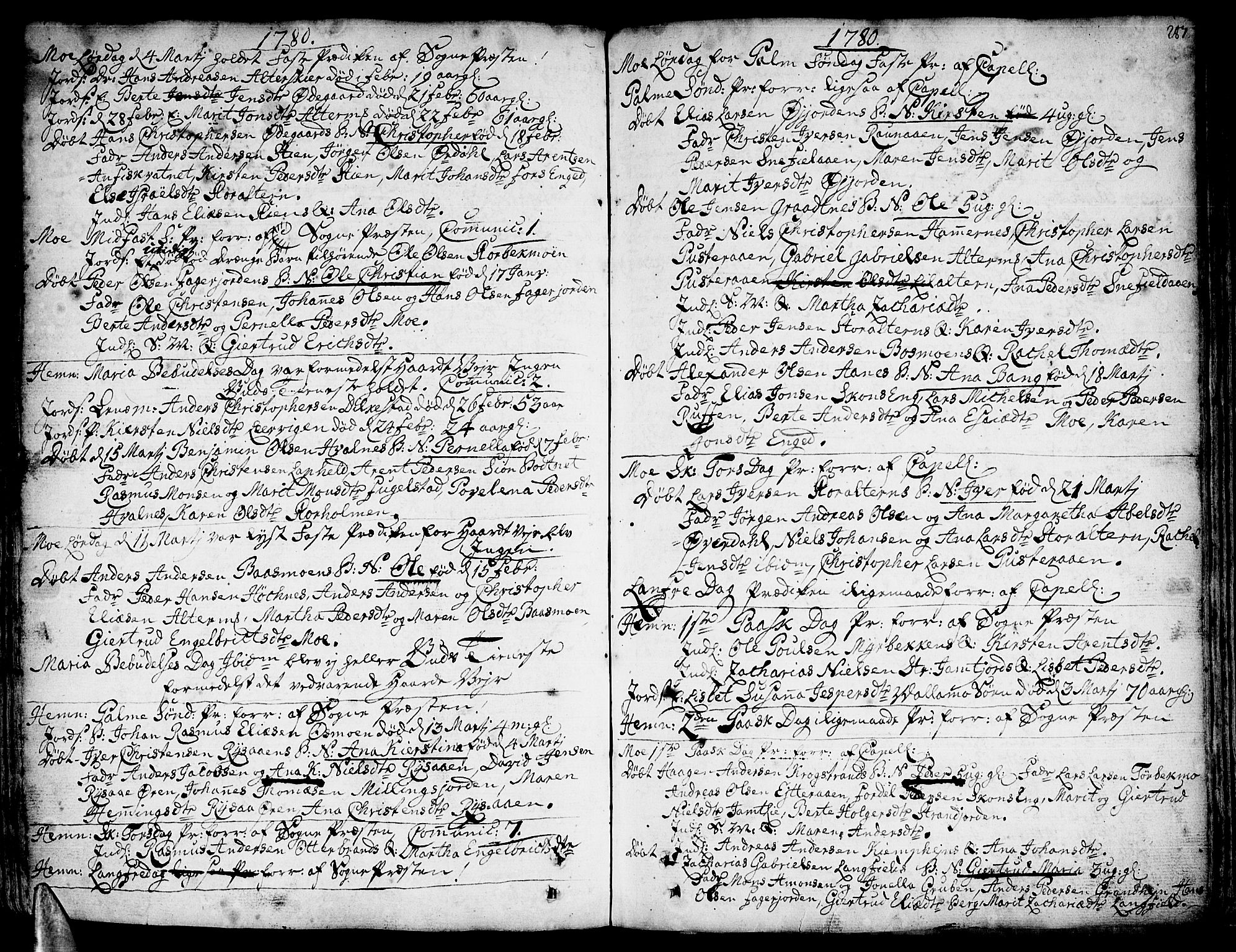 Ministerialprotokoller, klokkerbøker og fødselsregistre - Nordland, AV/SAT-A-1459/825/L0348: Parish register (official) no. 825A04, 1752-1788, p. 287